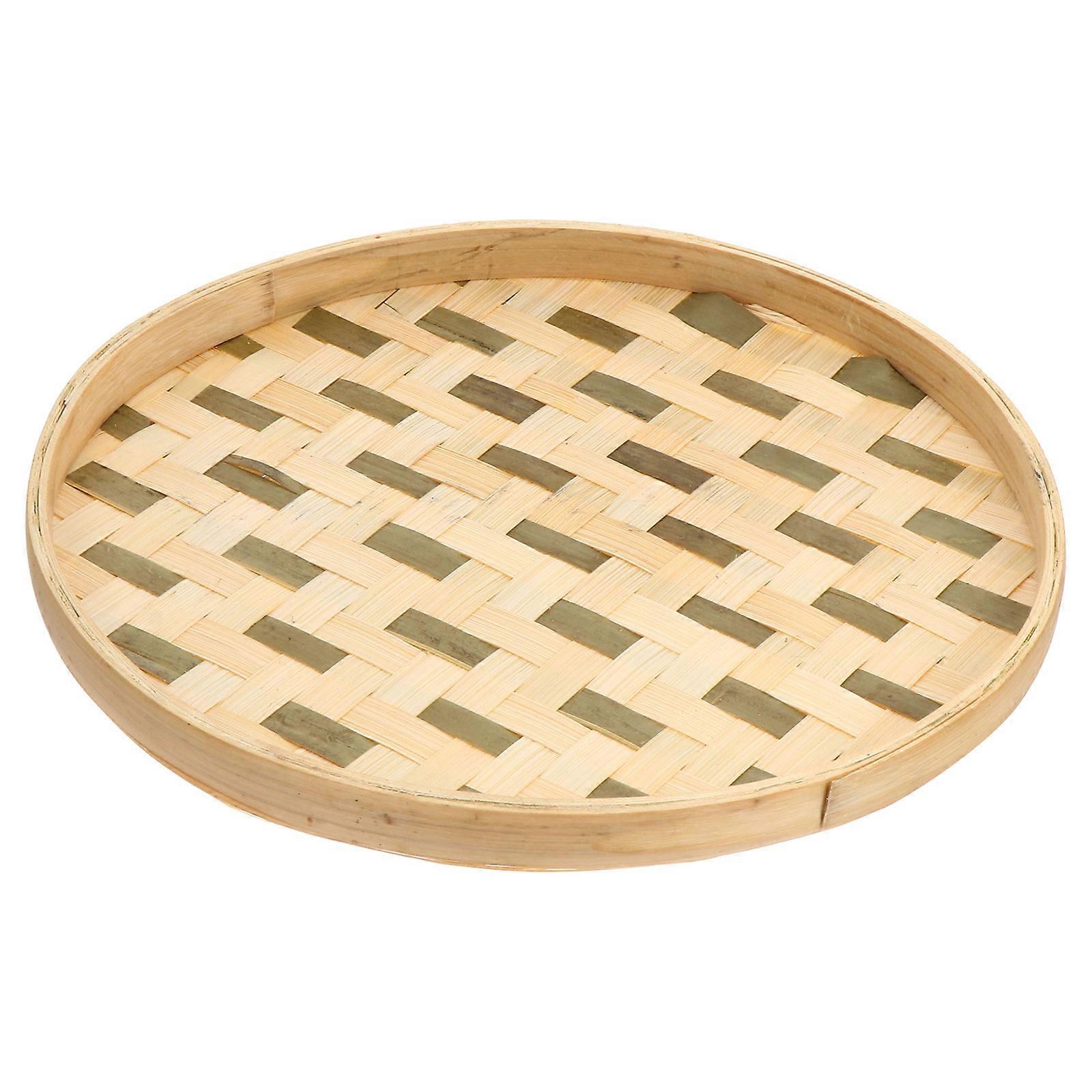 Bambus Webkorb Essen Serviertablett 26X26X2CM Lagerung 1Pc