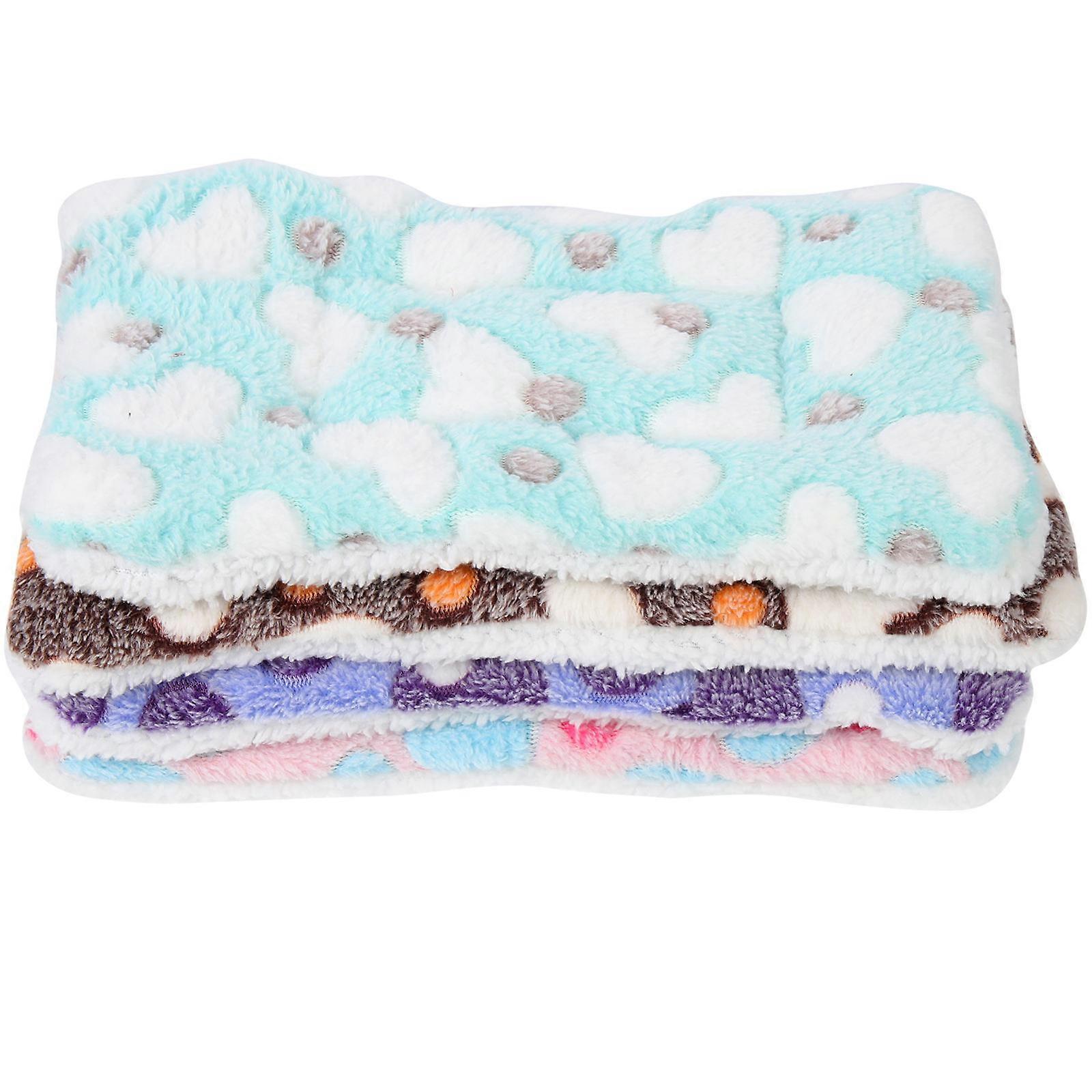 Pet Hamster Bed Warmth Small Animals Sleeping Mat Coral Fleece Indoor Use 25X17X0.3CM Resting 4Pcs