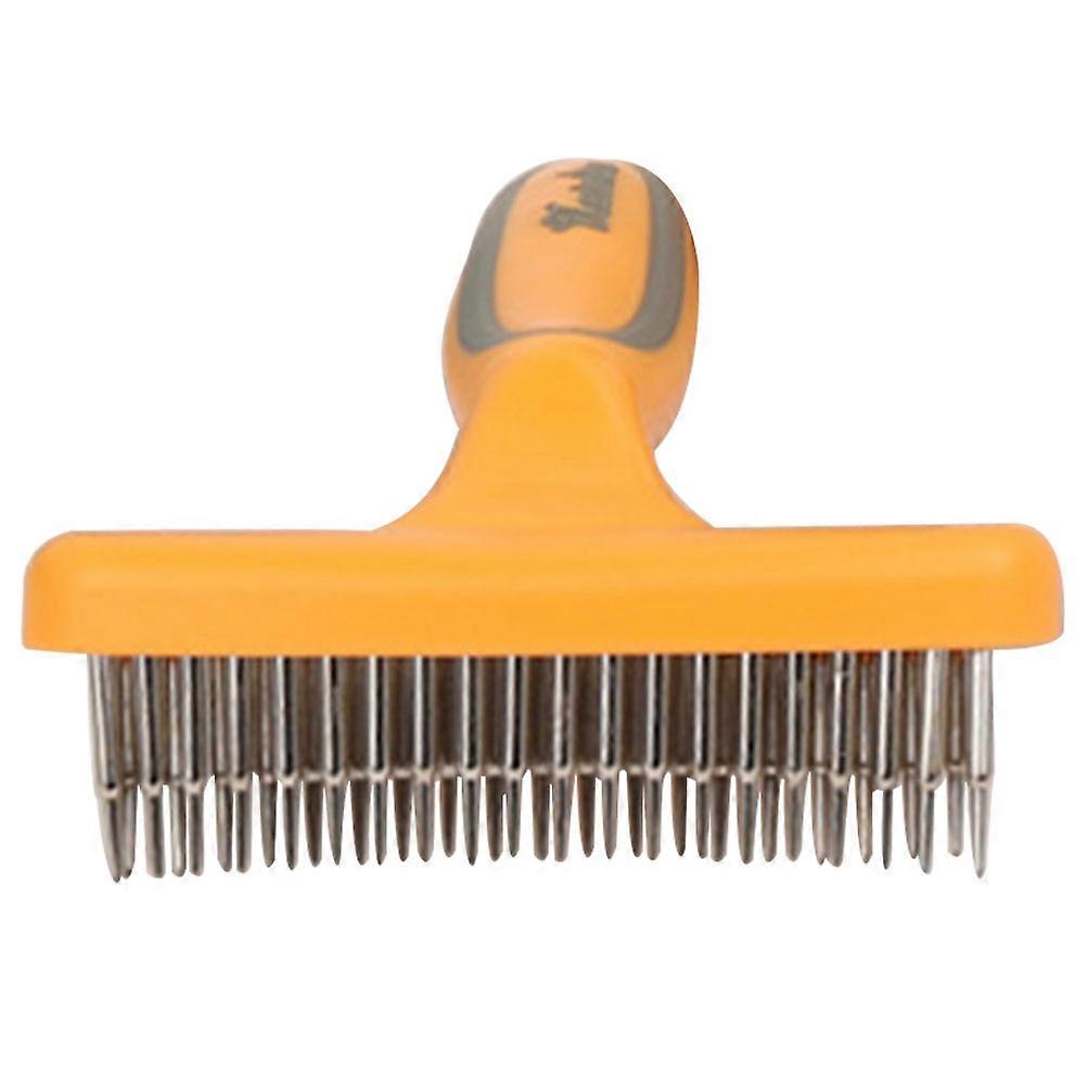 Dog Dematting Brush Comb Double Row Pin Grooming Tool for Dogs and Cats, Ergonomic Non Slip Handle, Durable Pet Cleaning Supply