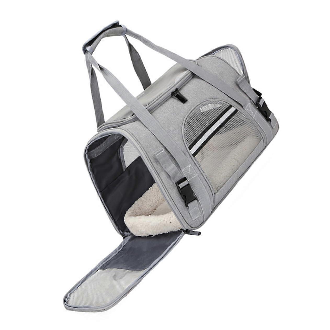 Pet Bag Foldable Shopping Bag for Large Dogs and Cats, Grey Oxford Fabric Backpack Carrier for Pets, Rabbit and Cat Purse