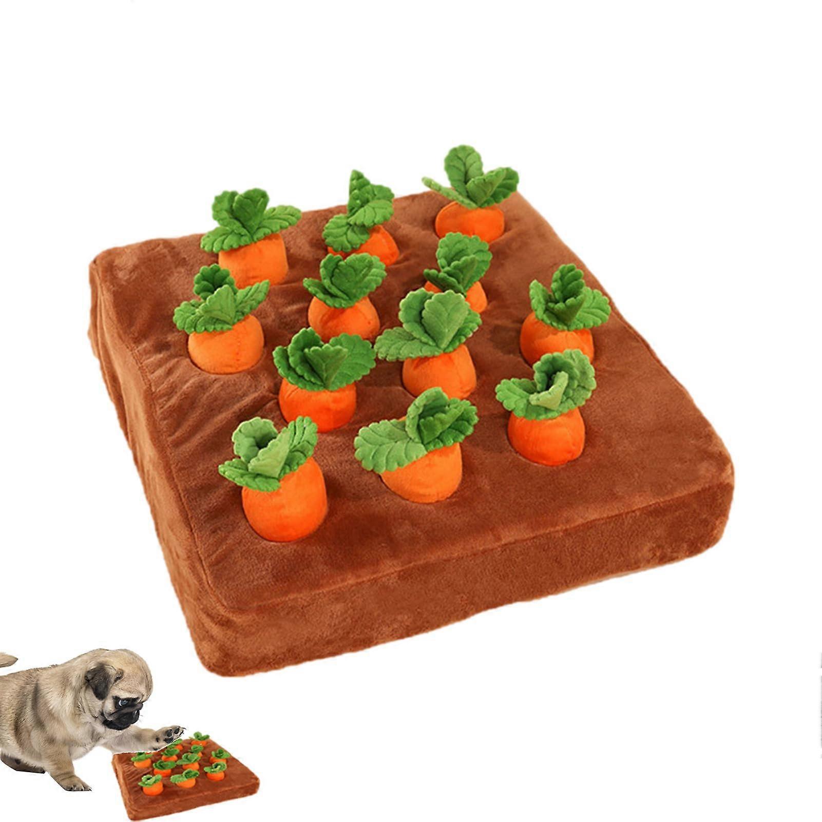 Carrot Patch Dog Toy 12piece interactive puzzle toy with hiding spots for mental stimulation energy release