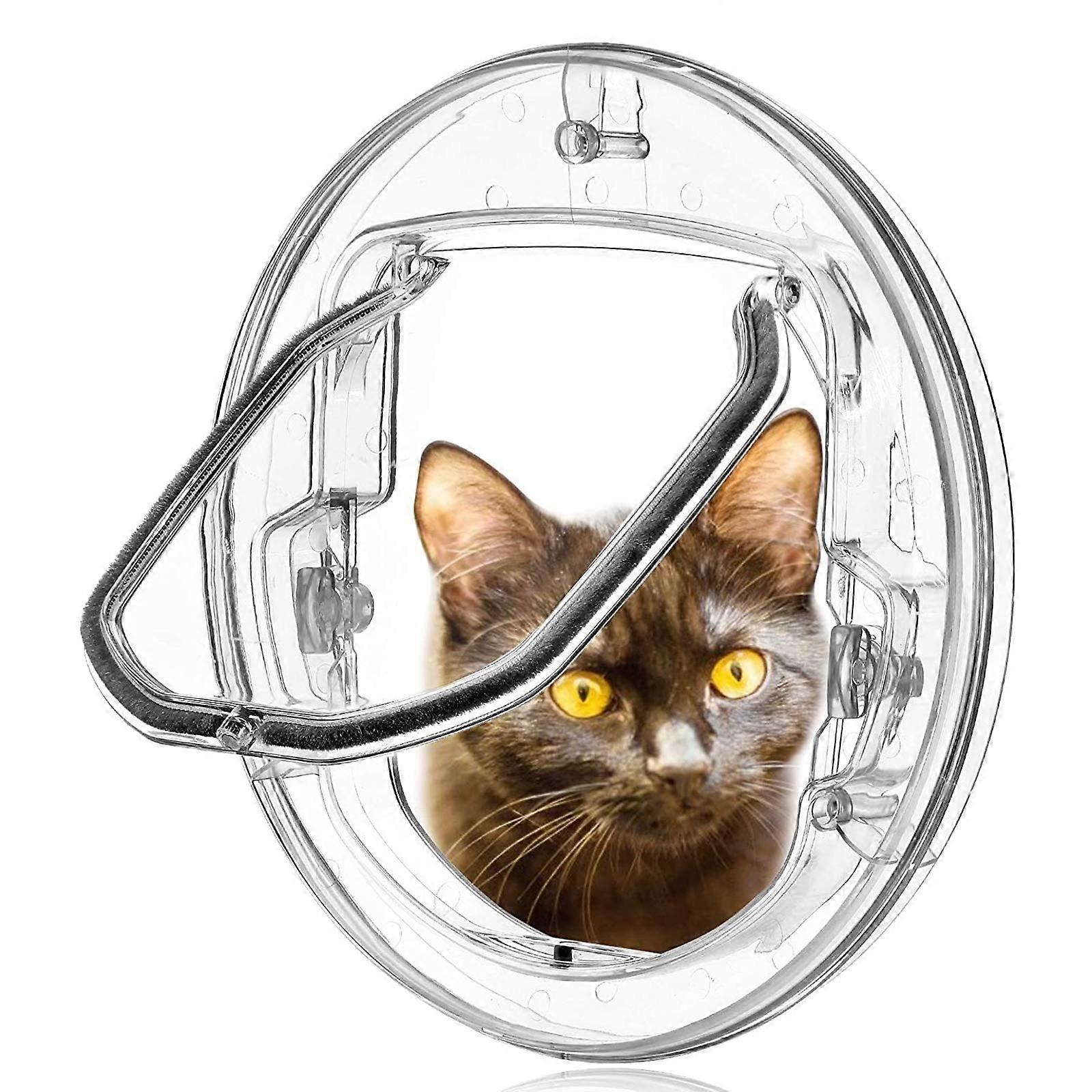 Cat Flaps 4-Way Lock Windproof Flap Door For Glass And Wooden Doors And Windows For Cats And Puppies