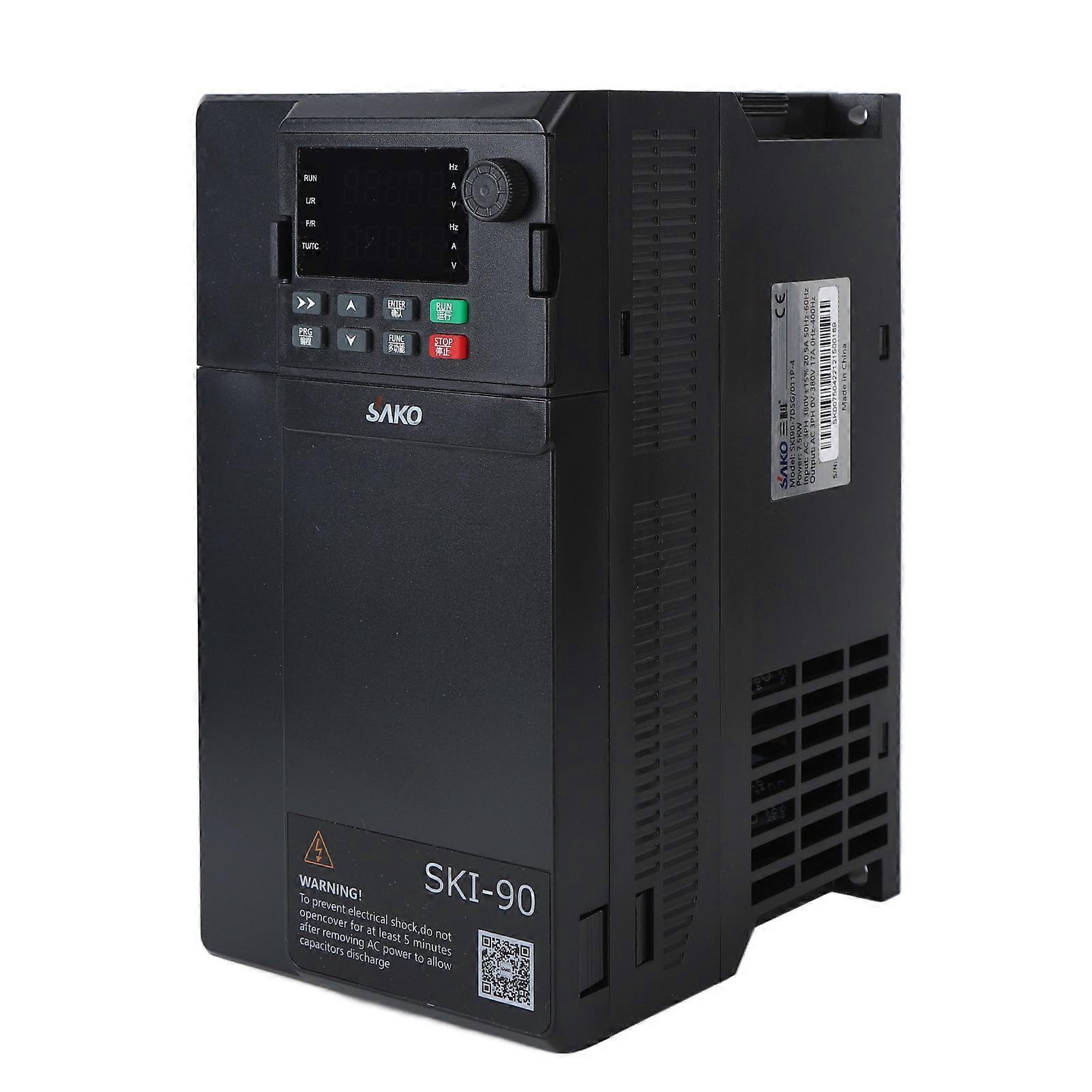 Variable Frequency Drive 7.5KW Vector Inverter Motor Speed Converter 3PH AC380V Input AC0‑380V Output