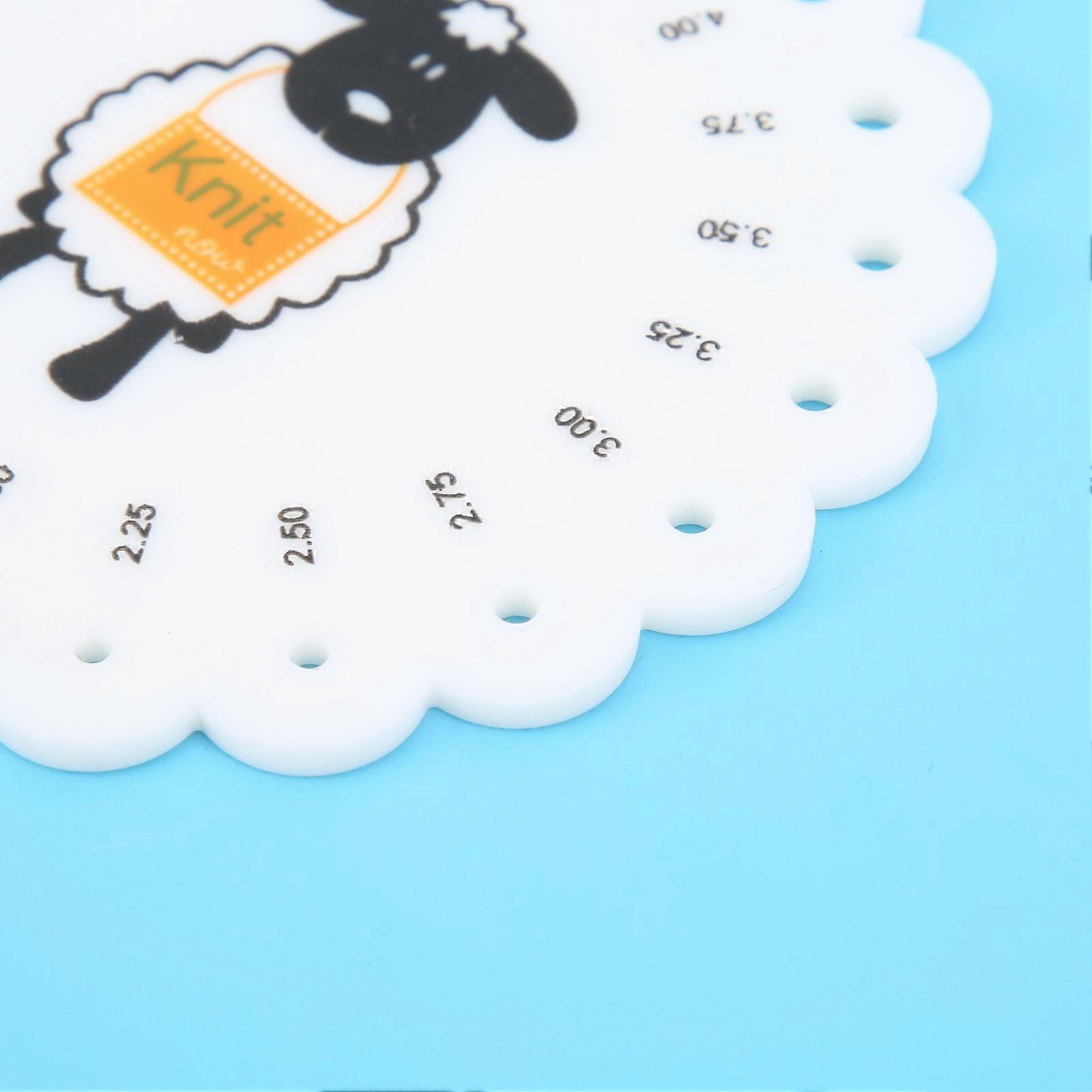 Needle Gauge Knitting Plastic Round Measuring Tool with Clear Scale Cartoon Pattern for DIY Sewing