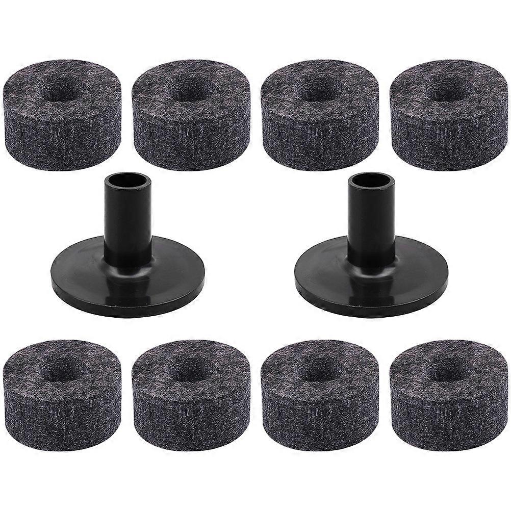 Durable Drum Cymbal Felt Pads with Black Metal Design for Instrument Use 1 Set