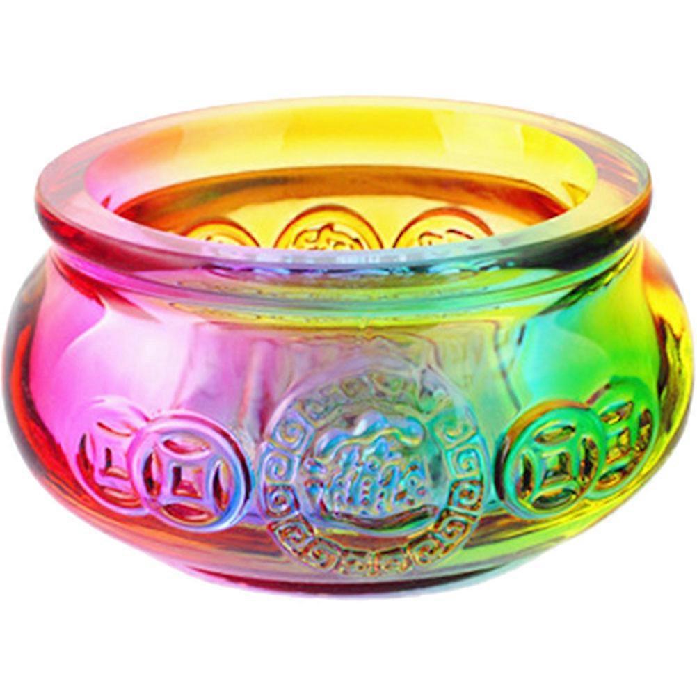 Crystal Cornucopia Wealth Bowl for Storage Use Multi Color Traditional Style Home Decor 8.66 Inches