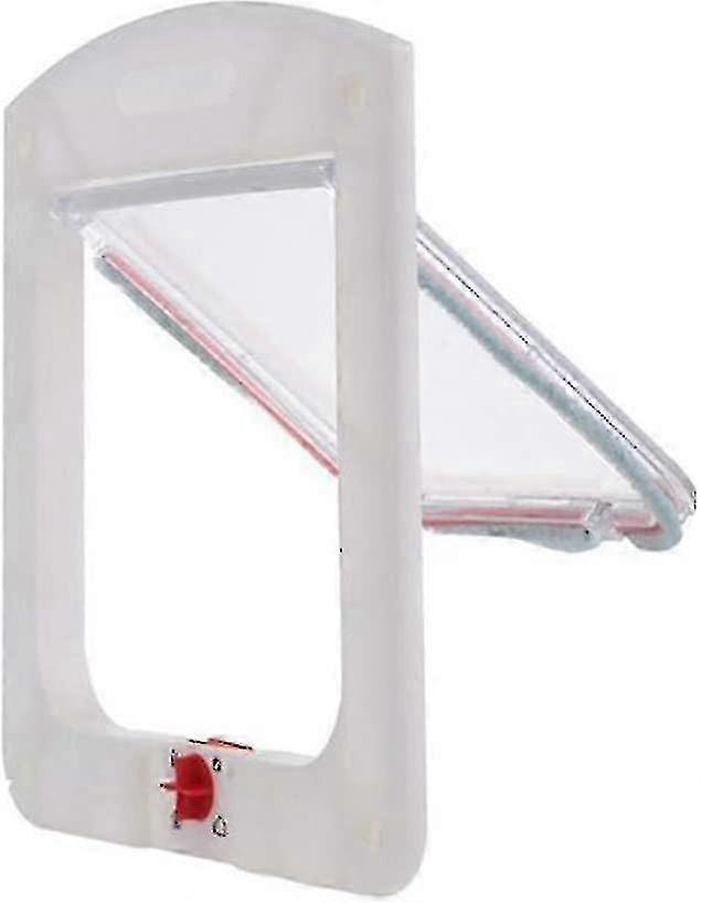 トンネル&スマートロック付きキャットフラップ - 小型犬&猫用マグネットペットドア (22.4 x 20.3 x 3 cm) - ホワイトカラー