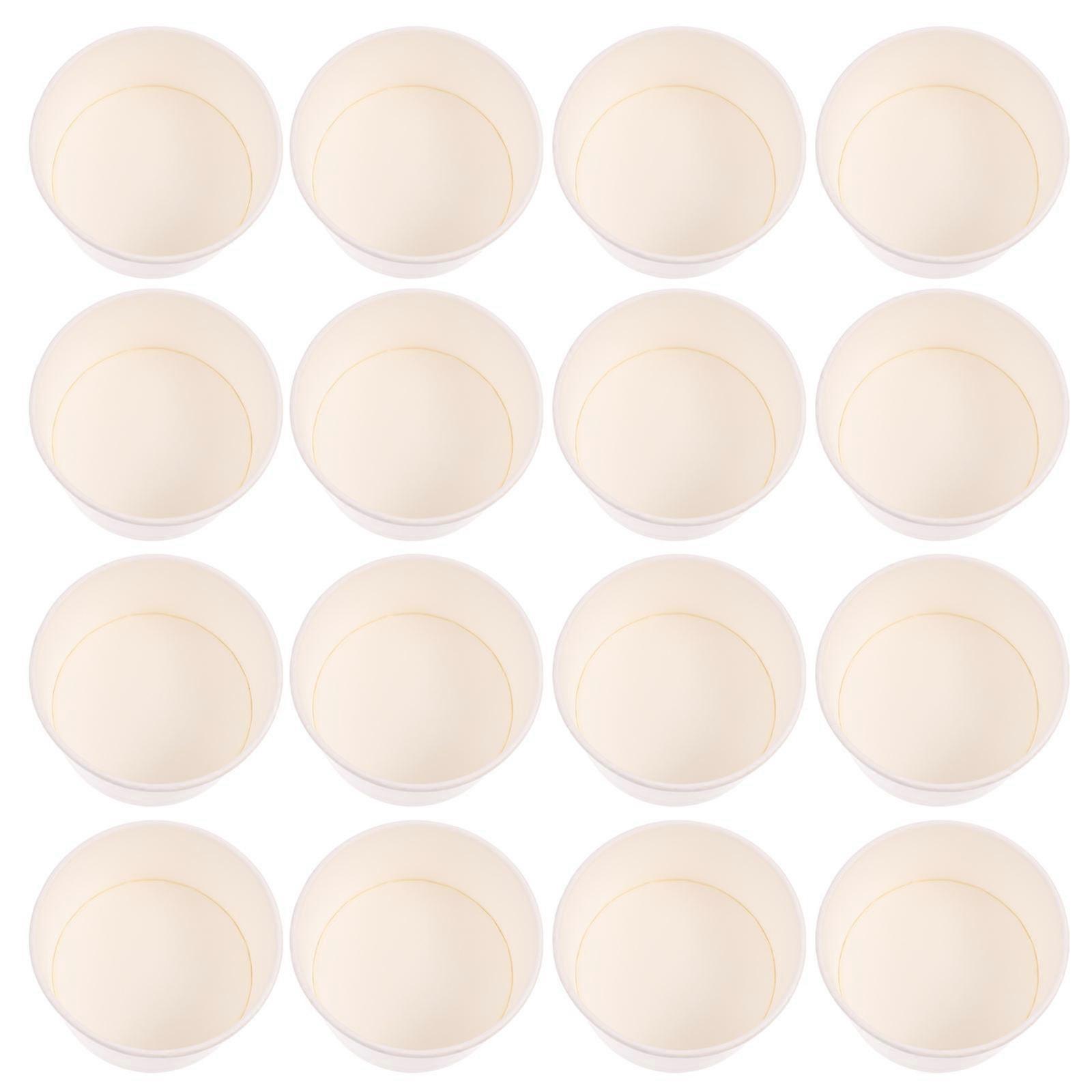 White Disposable Dessert Cups for Ice Cream and Pudding with Tight Fit Cap 3oz