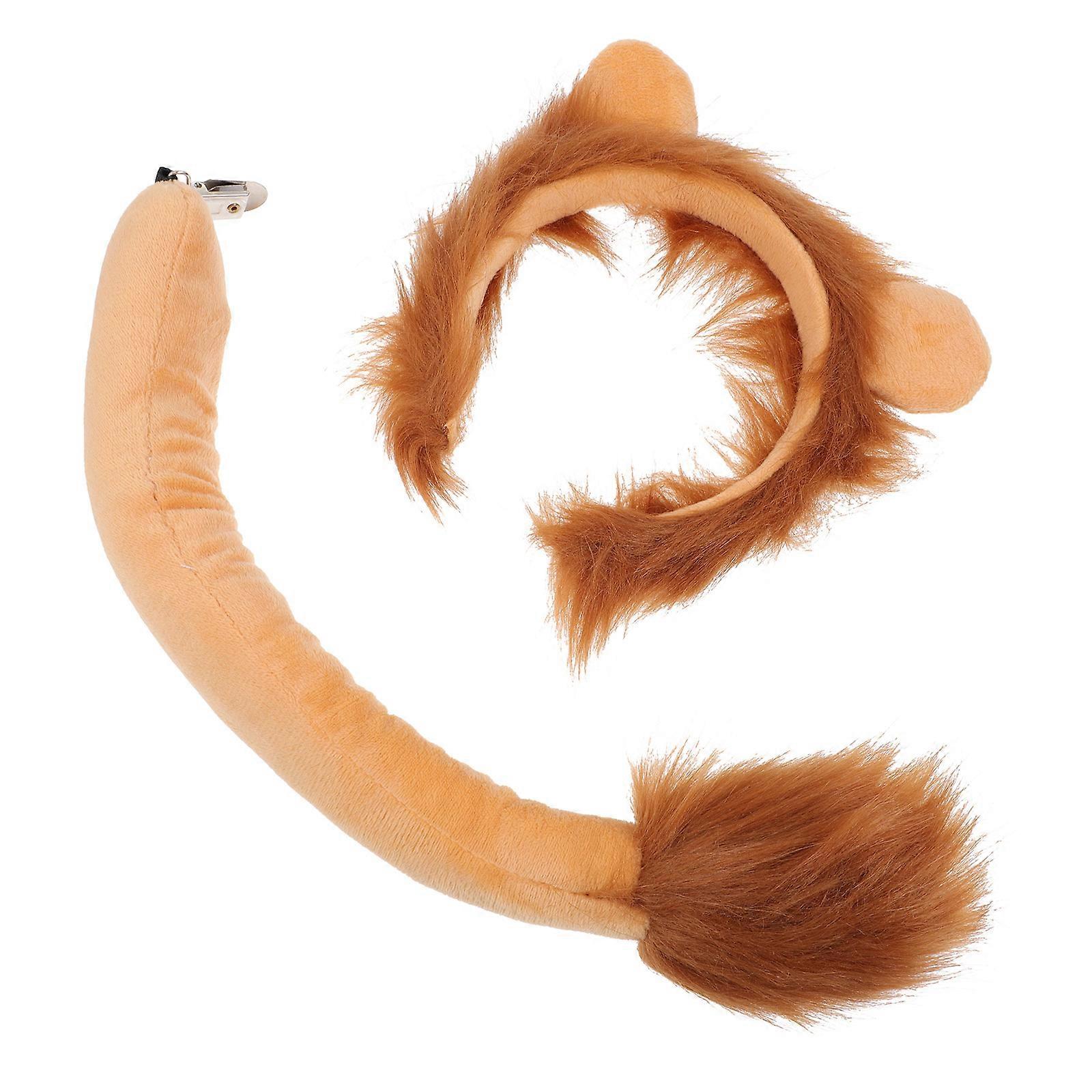 Costume Party Prop Animal Ear Tail Set Plush Material Suitable For Halloween Festivals Daily Use 1Set