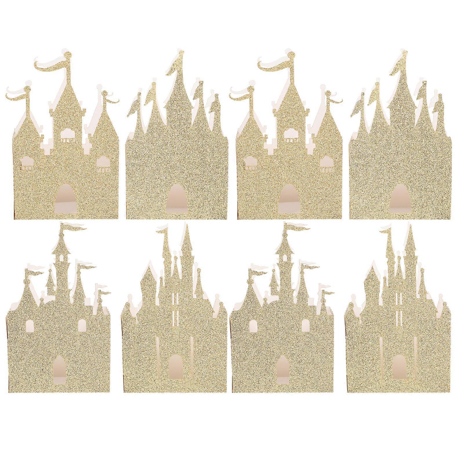 20Pcs Castle Shaped Gift Boxes with Glitter for Candy and Party Wrapping