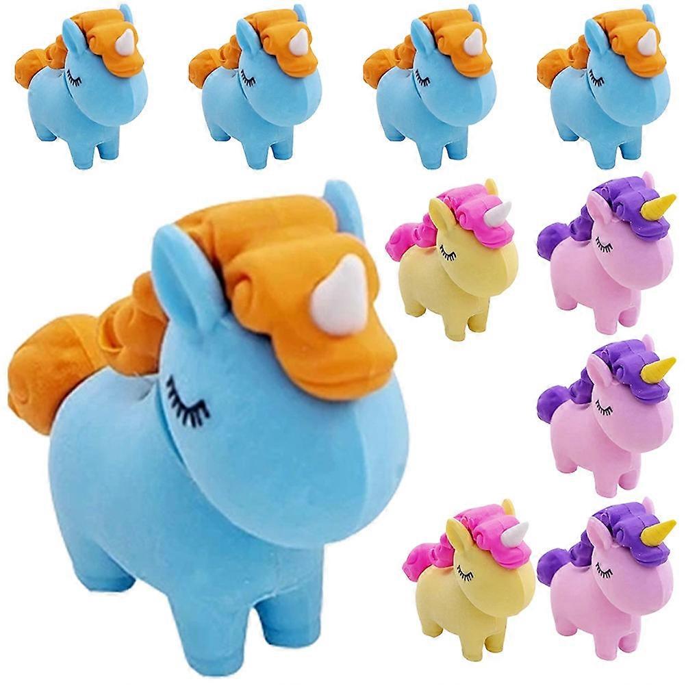 10 قطع لطيف يونيكورن ممحاة مكافآت الطلاب الاطفال حزب يفضل اللوازم المدرسية للأطفال الصغار