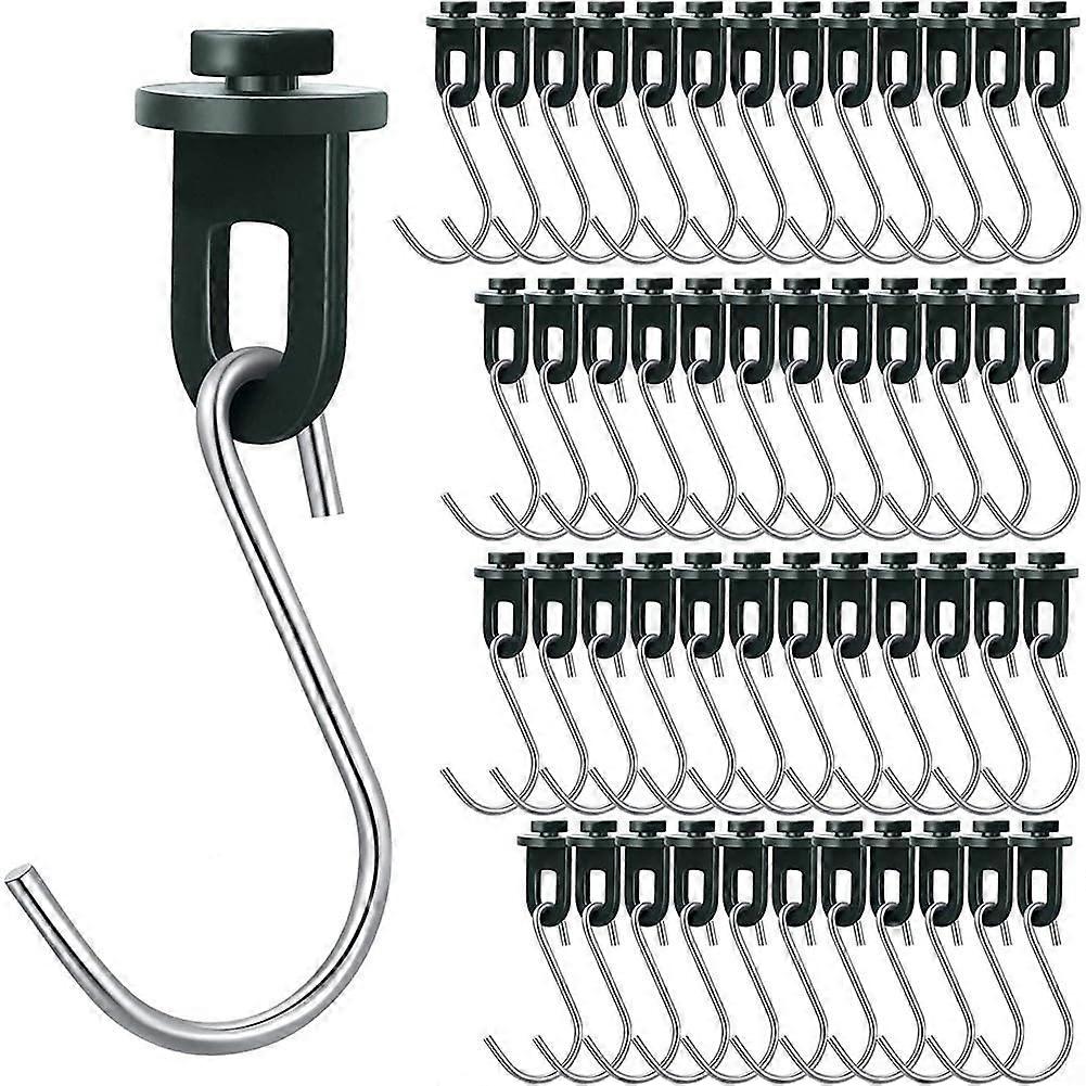 Greenhouse Fixing Brackets Set Garden Swivel Clamps with Stainless Steel S Hooks for Securing Hanging Flower Pots Organizing Garden Tools 50 Pieces