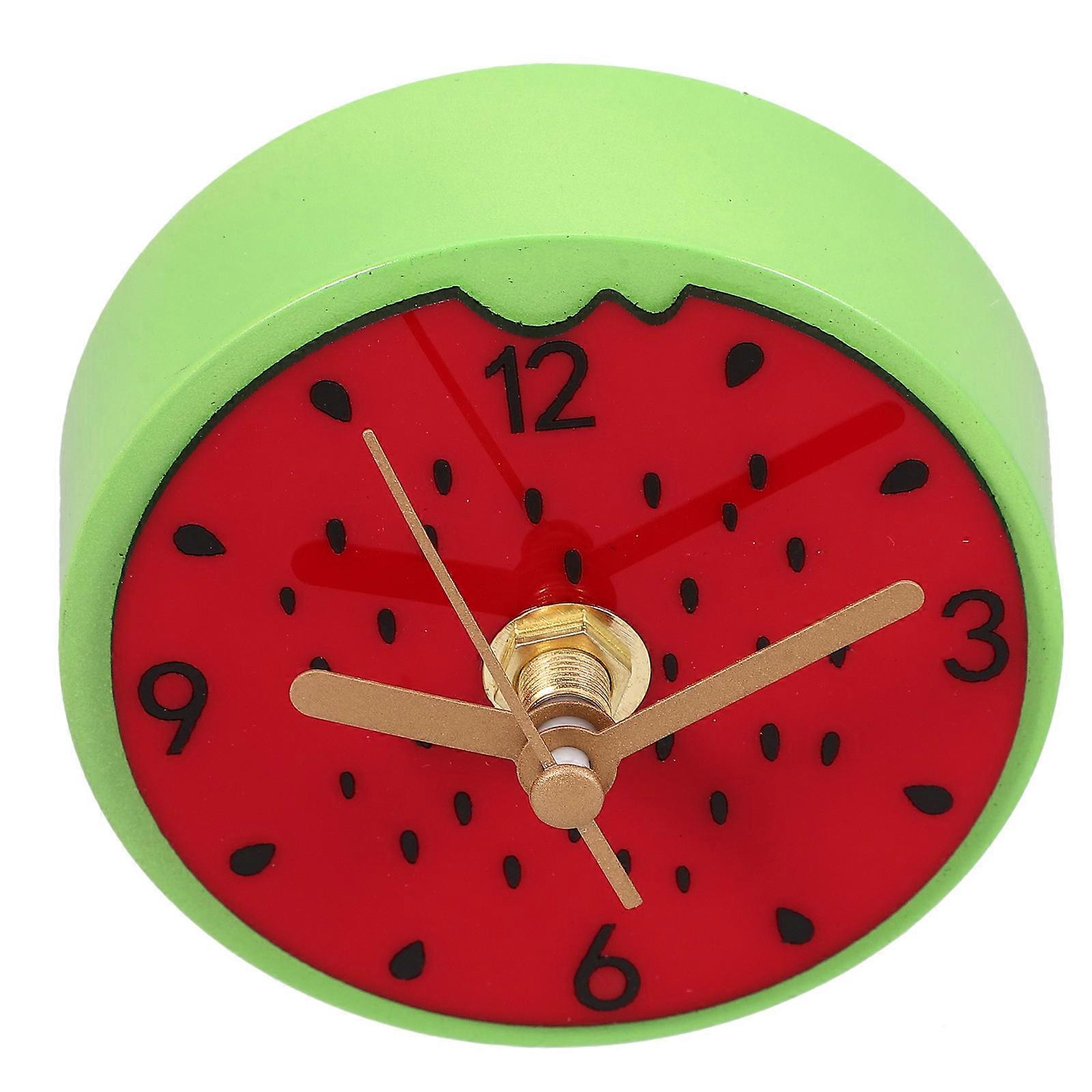 Cartoon Fruit Clock Watermelon Modeling Clock Rustic Cool Design Metal Material Magnetic Attachment 1Pack