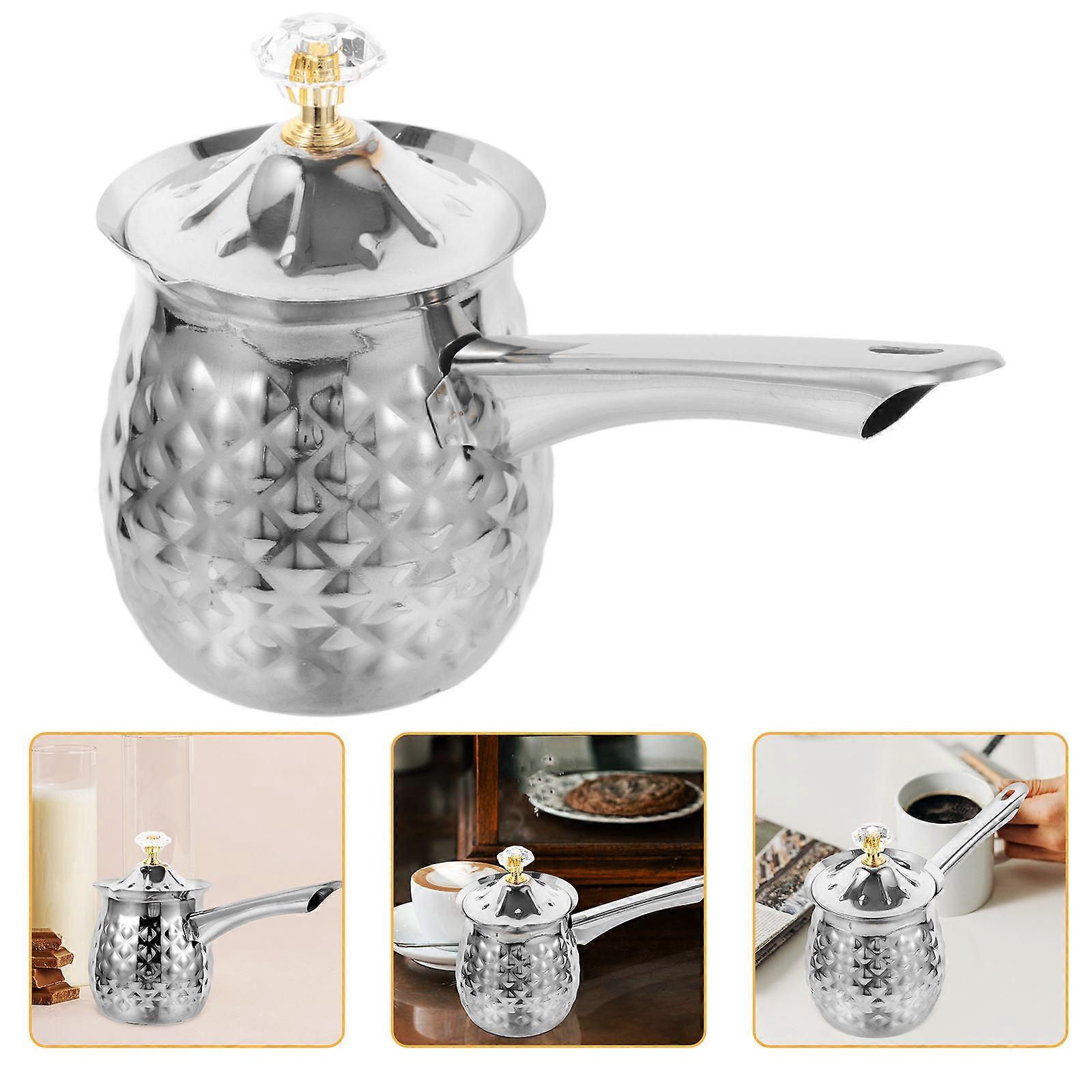 Metal Coffee Pot Handmade 1 Set Coffee Kettle with Side Handle for Coffee and Milk