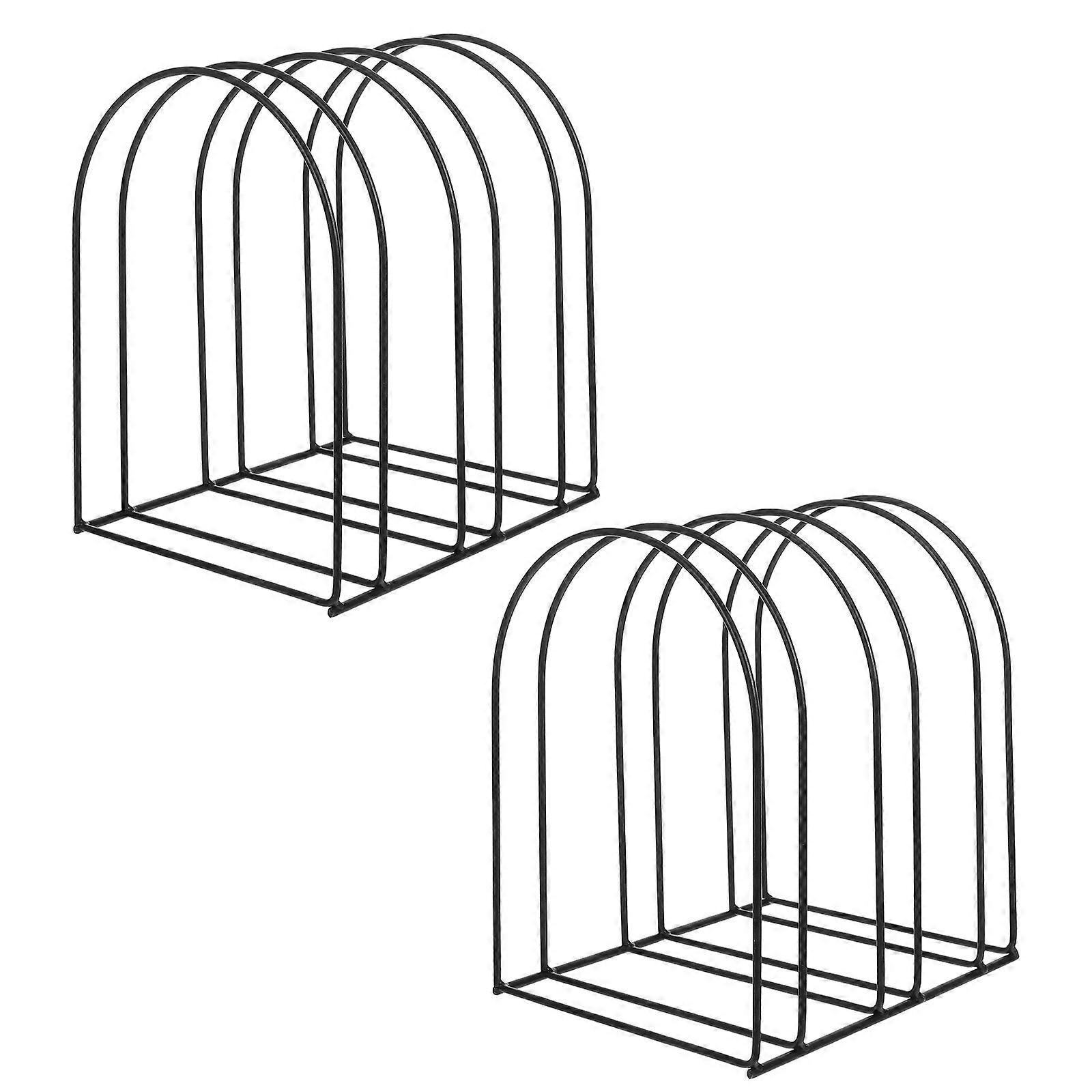 Iron Woolen Hat Display Stand for Storage 2Pcs Black Hat Holder