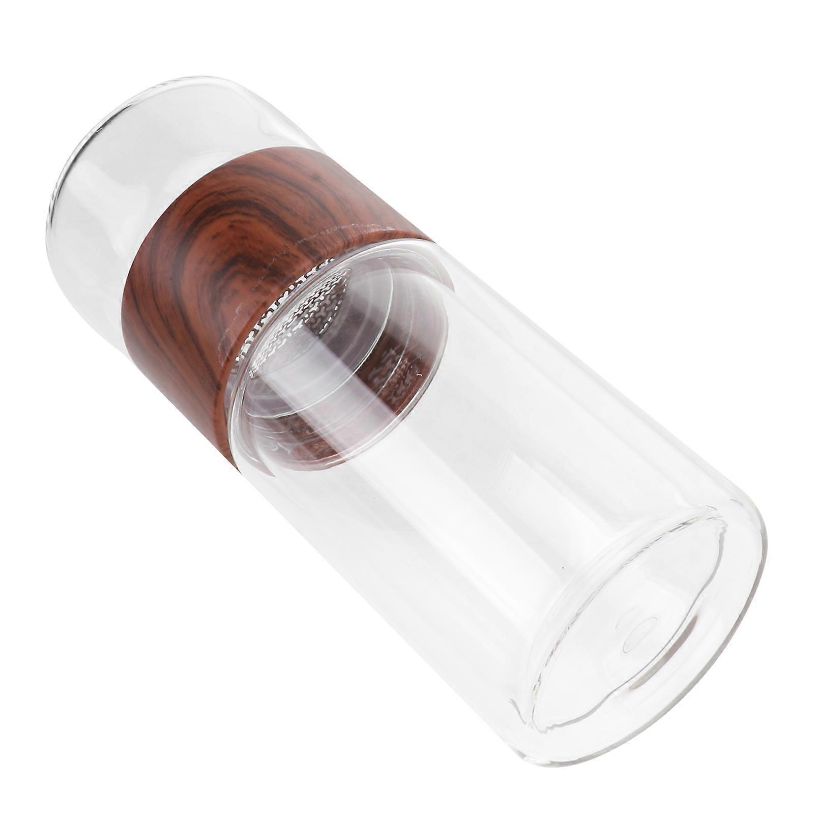 Portable Tea Water Bottle with Double Wall Glass Design for Drink Assorted Color 300ML