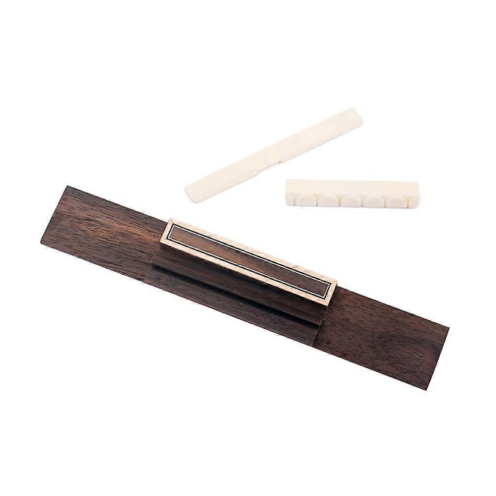Classical Guitar Bridge Replacement Nut Saddle Set for Professional Musicians Coffee Color Sound Enhancement 1Set