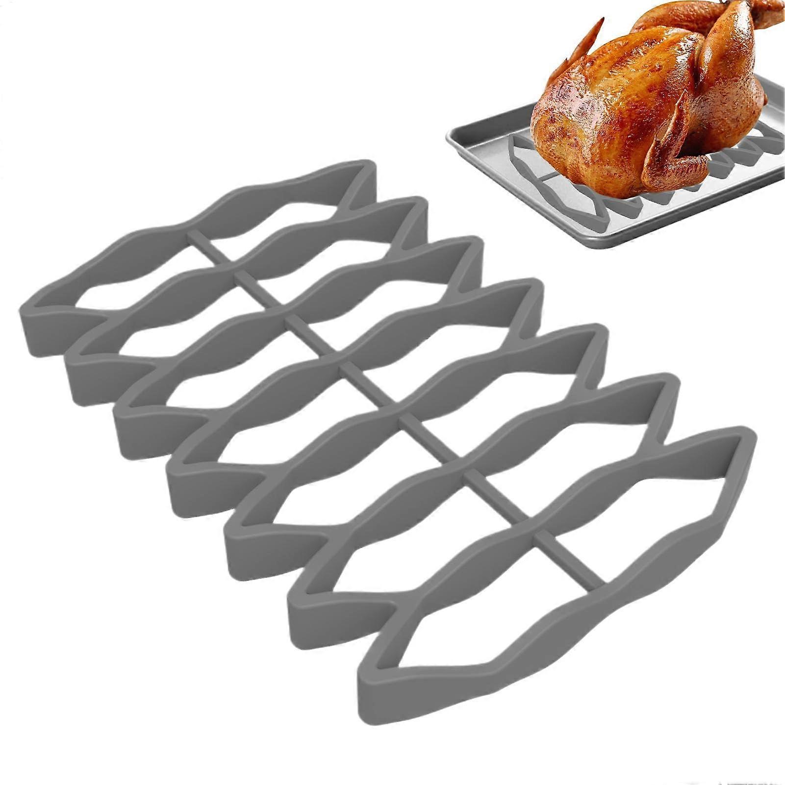 Kitchen Silicone Roasting Rack for Baking, Grilling, Steaming, NonStick Easy Clean