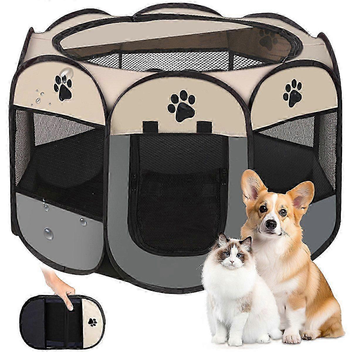 Pet Playpen Pet House Foldable Portable With Breathable Mesh for Cats Dogs Comfortable Design