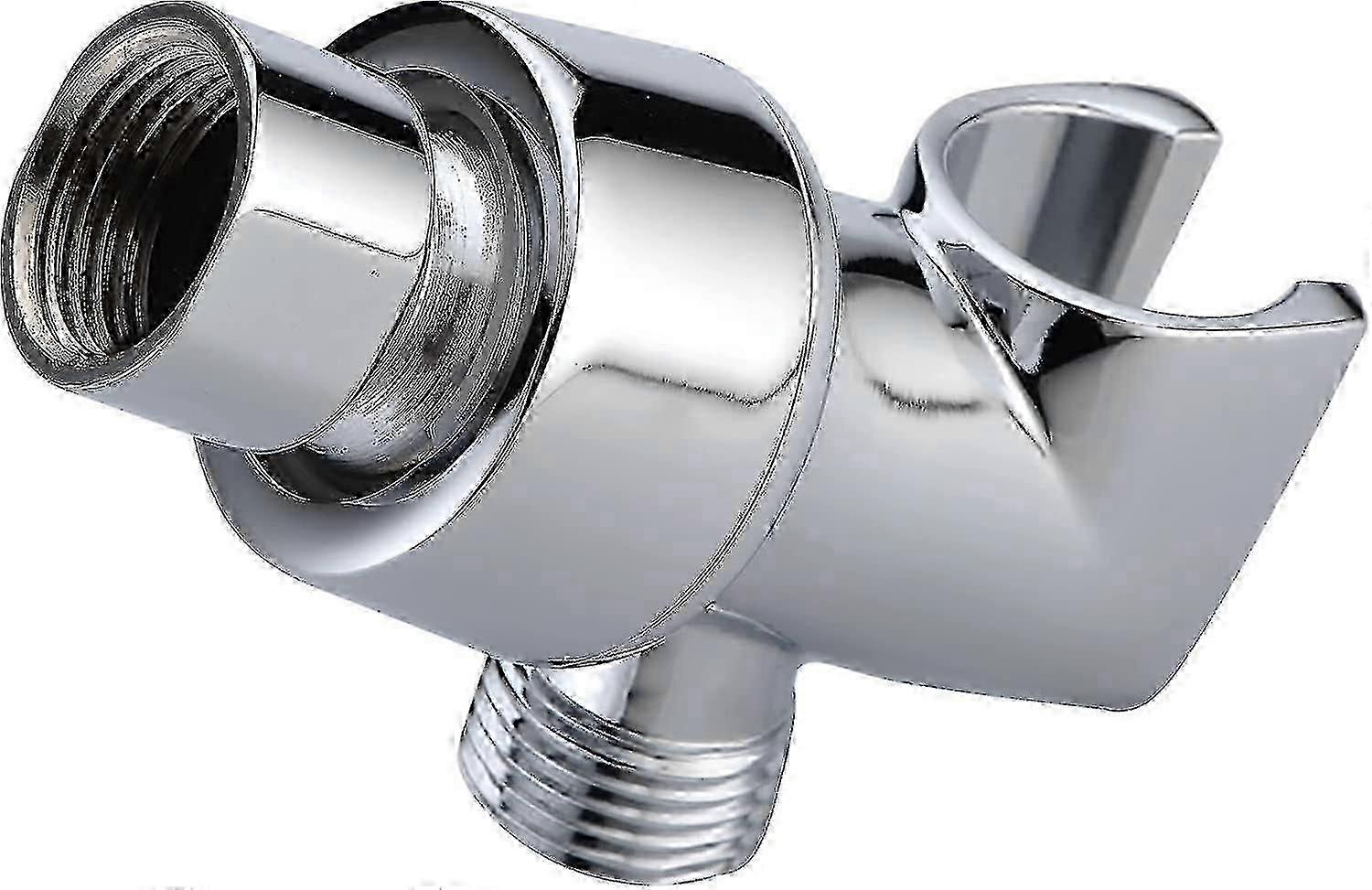 Adjustable Chrome Shower Head Holder with Universal Wall Hook - Brass Pivot Bracket
