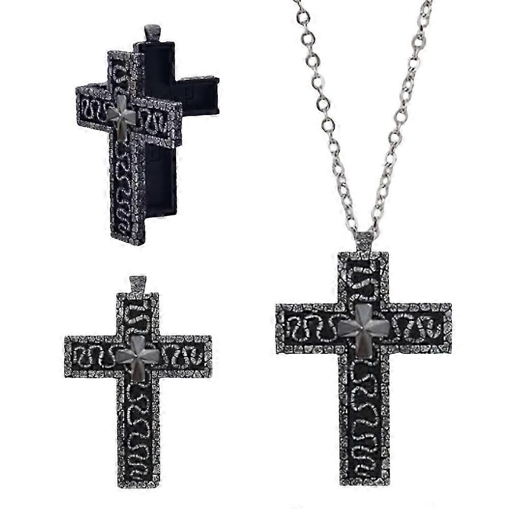 Collier avec compartiment secret - Pendentif Croix Bijoux de rangement caché