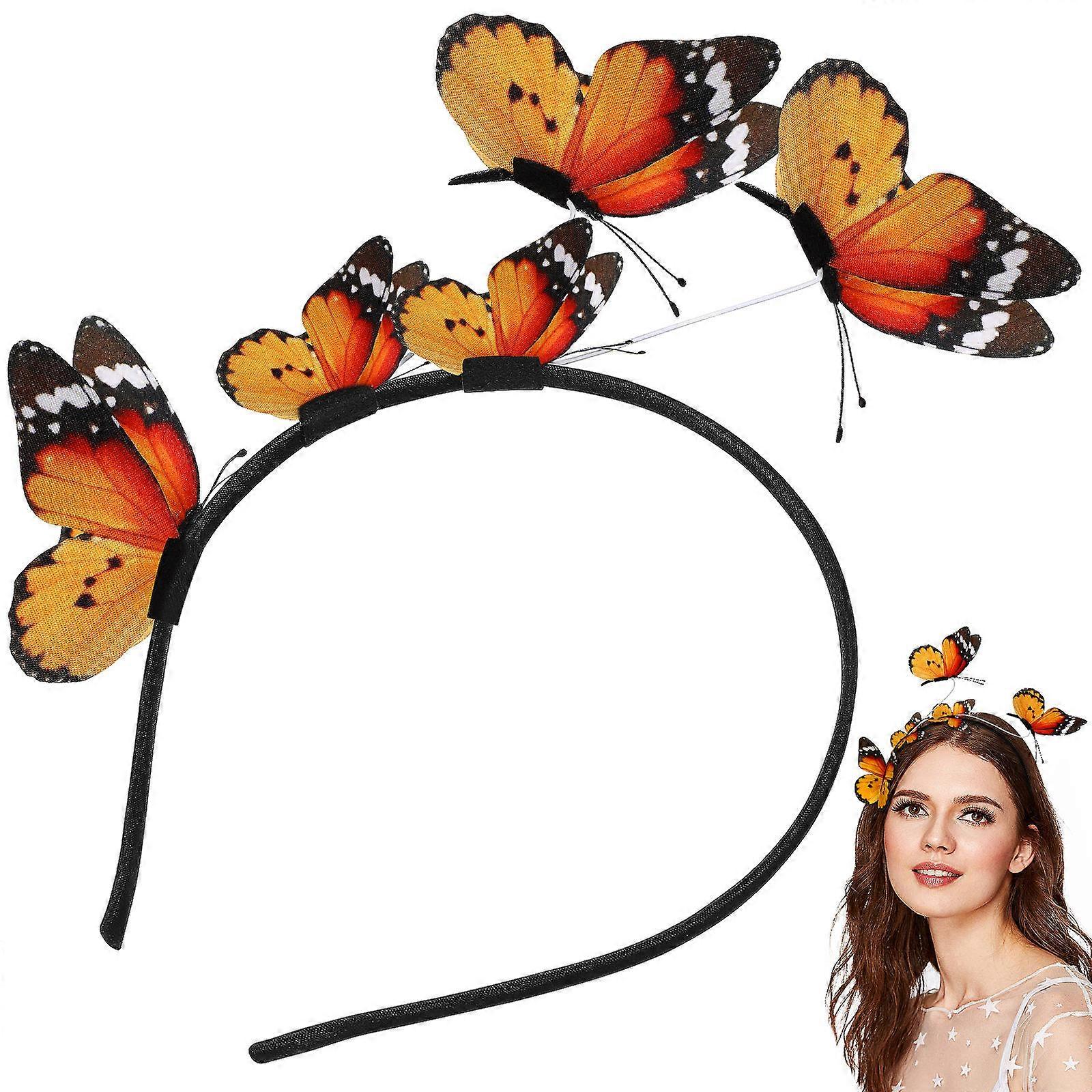 Butterfly Headband for Women with 3D Decorative Design and Elastic Fabric Size Fits Most