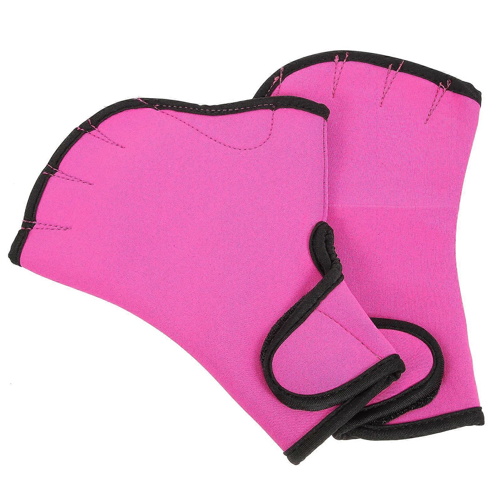 Pink Swim Gloves for Protection Use with Adjustable Strap and Premium Nylon Material 7.5 Inches