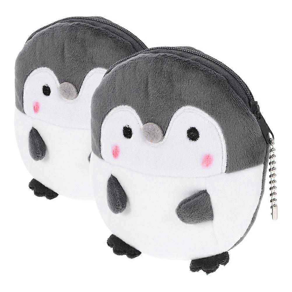 Adorable Small Plush Penguin Coin Purse with Keychain – Compact Lightweight Cartoon Wallet for Men and Women, Soft Durable Change Holder for Coins