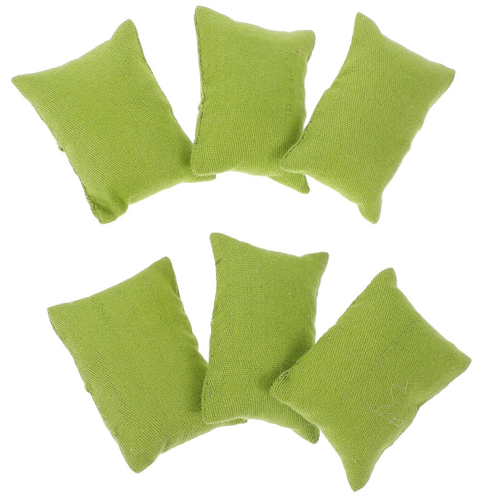 Tiny Pillows Mini Doll House Accessories Rectangular Shape For Children Collectors 5.00X3.50X2.00cm Easy to Clean 6Pcs