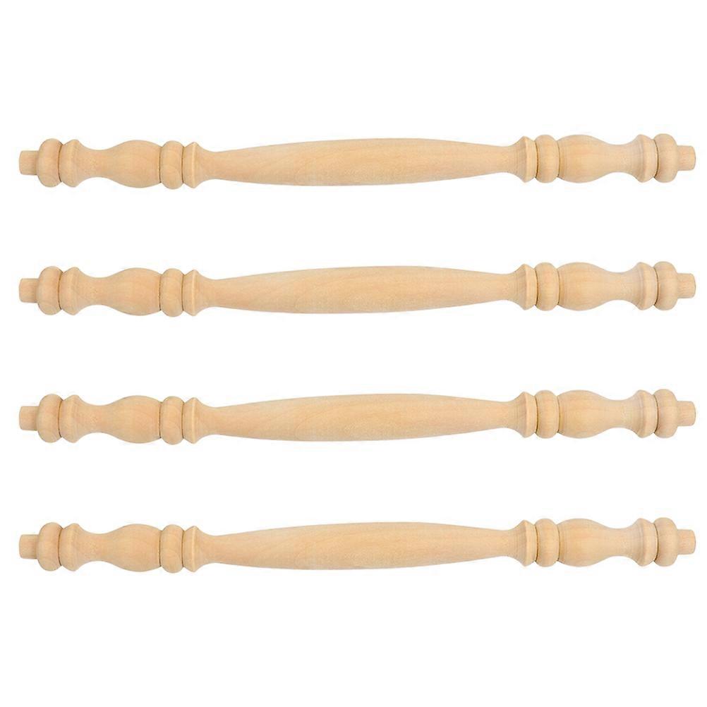 Khaki Wood Balusters for Indoor Stairs and Cabinet Use Roman Column Design Sturdy Support 4 Pcs