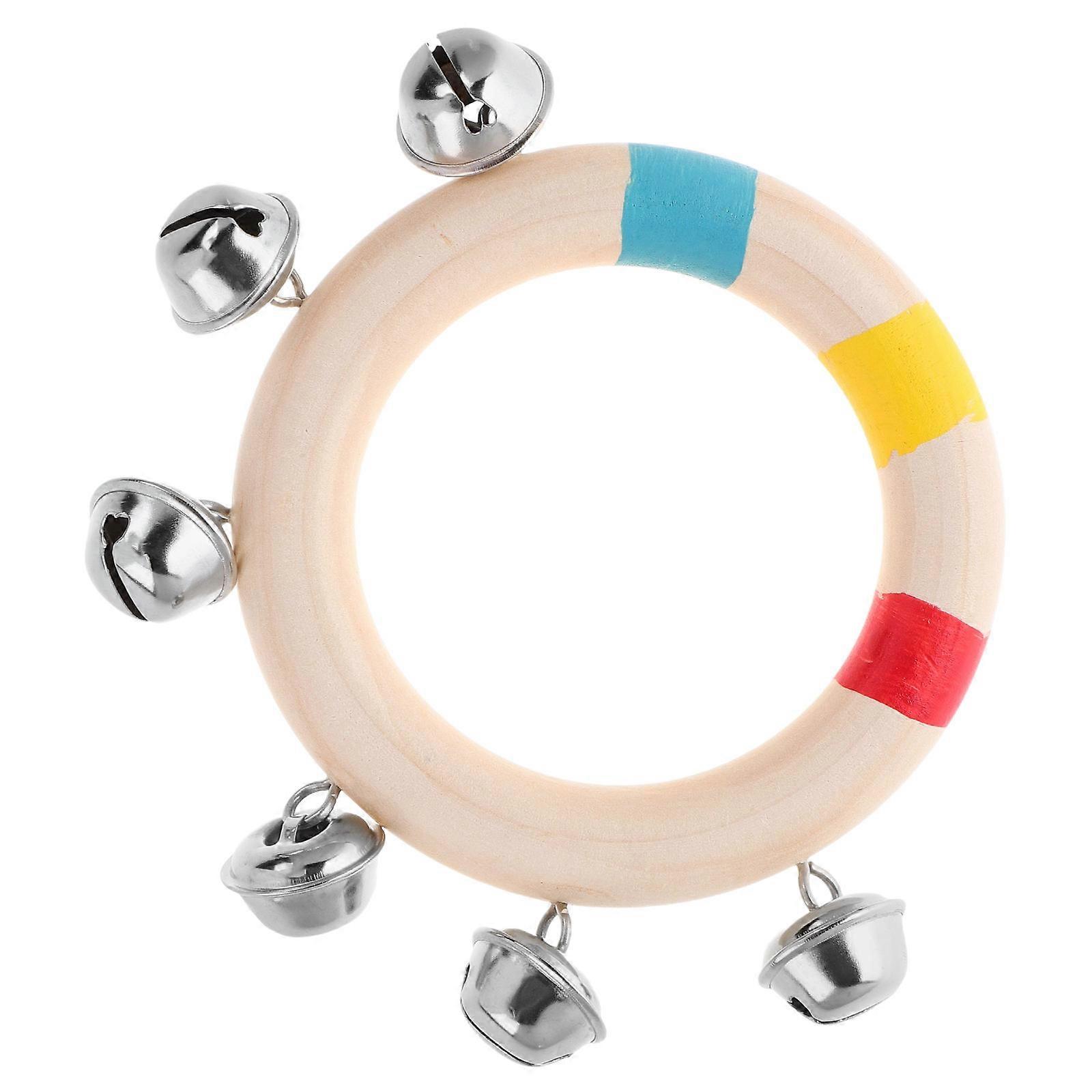 Tambourine Musical Rhythm Bell Hand Shaking Instrument For Kids Sensory Skills Development Assorted Color 13.00X13.00X2.50CM 1Pack