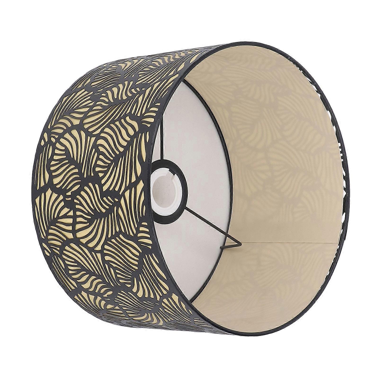 Black Hollow Metal Lampshade with Yellow Lining Metal Table Lamp Light Shade for E27 E14 Caliber Base 