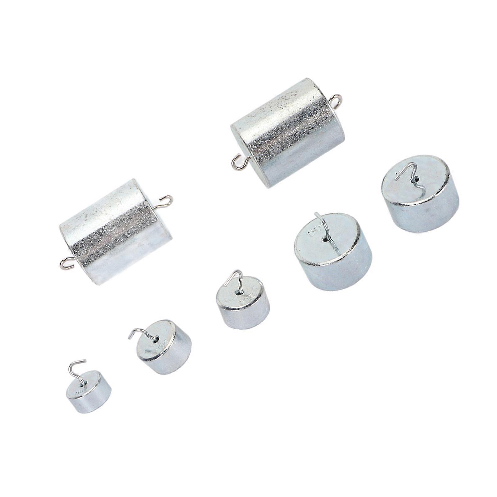 7pcs Set Double Hook Weight Set Chrome Plated Steel Hook Weight for General Science Physics Laboratory Work with Case