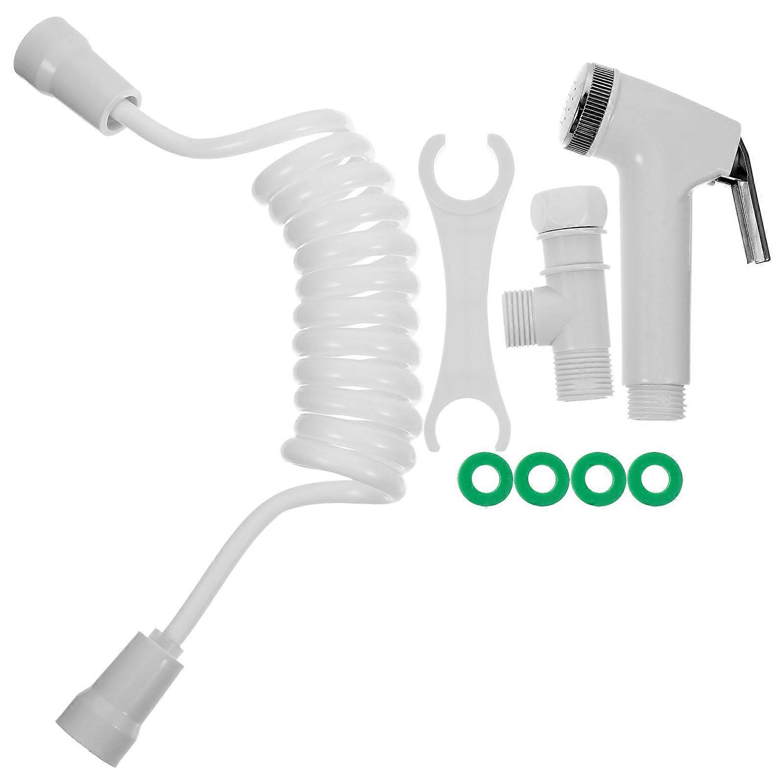 Toilet Handheld Sprayer with Adjustable Nozzle for Washing Made of Durable ABS Plastic White Easy