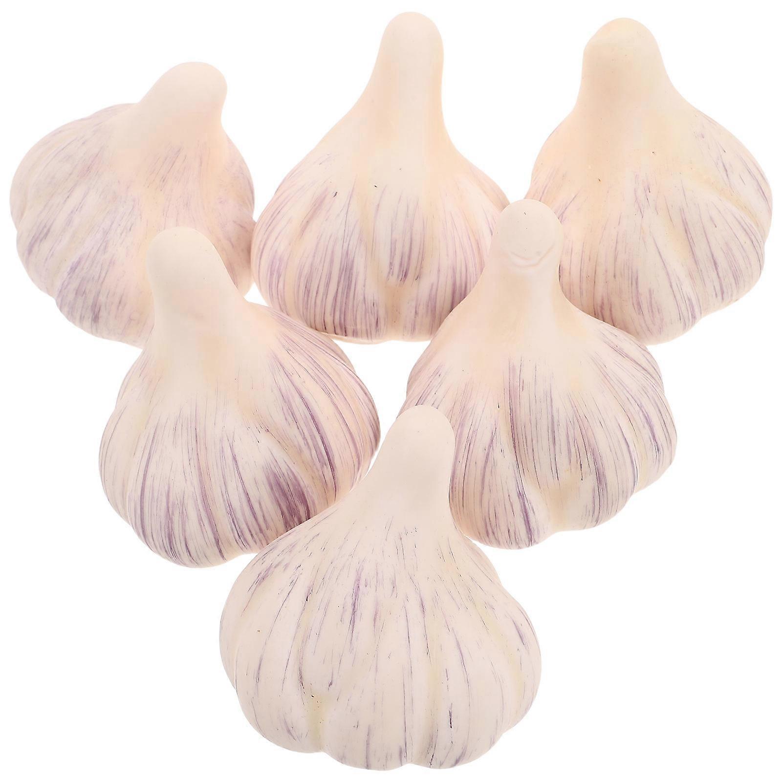 6Pcs Decorative Prop Foam Artificial Garlic Model For Photography Backgrounds And Early Childhood Education In Purple Color