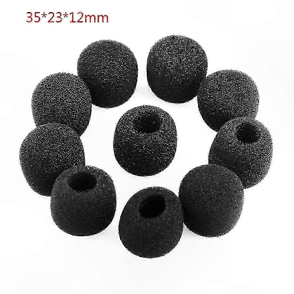 Microphone Windscreen Covers - 10 Pack Gooseneck Sponge Foam Protectors with 5 Size Options for Headset Replacement