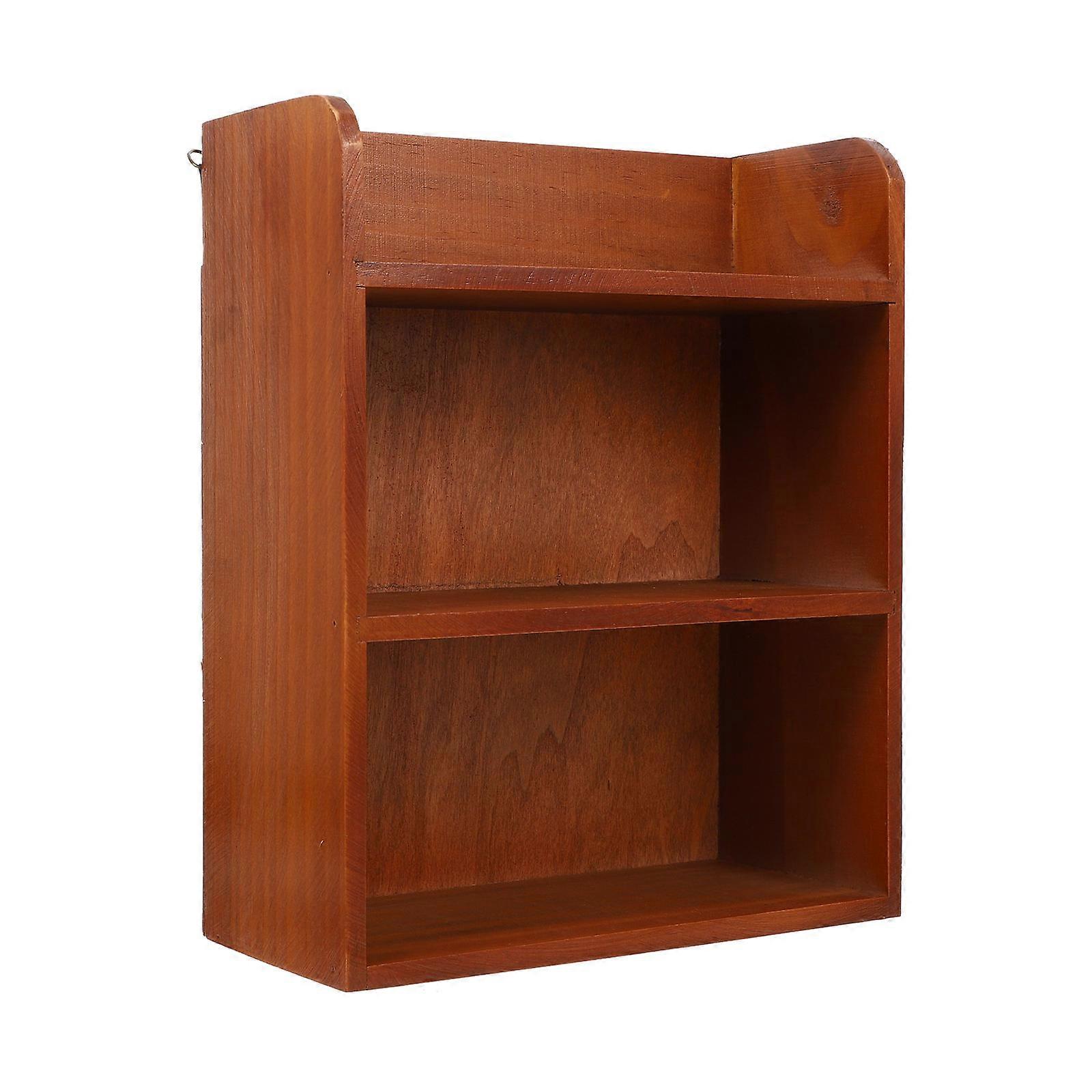 Light Brown Multilayer Desktop Storage Holder for Sundries Made of Synthetic Material