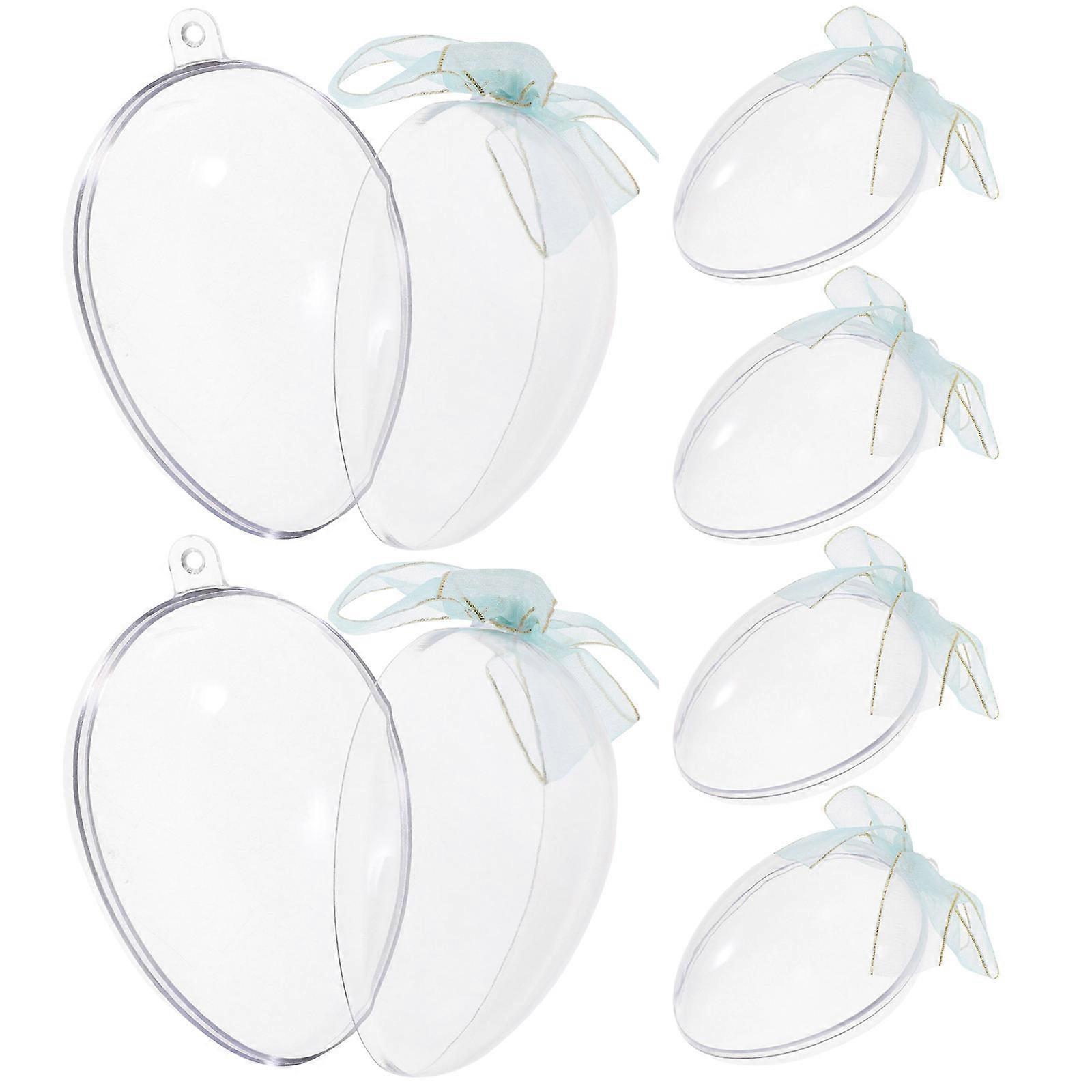 6Pcs Easter Candy Box Creative Clear Egg Shaped Fillable Candy Holder Easter Party Favor