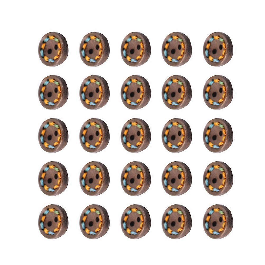 Colorful Wooden Buttons for Clothes Adornment Handmade DIY Beautiful Buttons Sewing Supplies Assorted Color 24L 15.0 MM