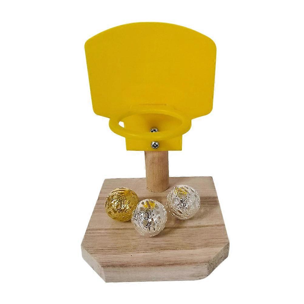 Interactive Basketball Stand Toy for Birds Made of Safe Plastic Promotes Fun and Exercise 3 Balls Included