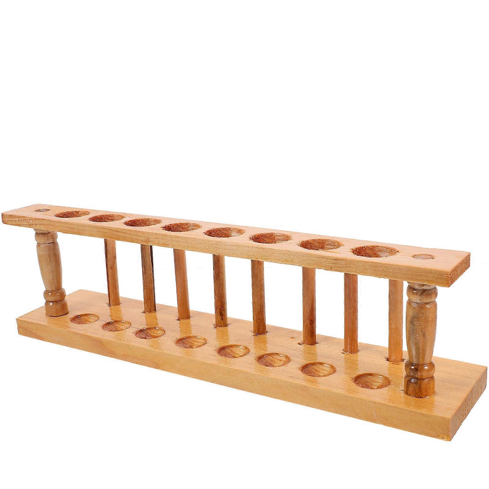 Sturdy Wooden Test Tube Rack for Laboratory Use with Stable Support and Smooth Finish 8 Holes