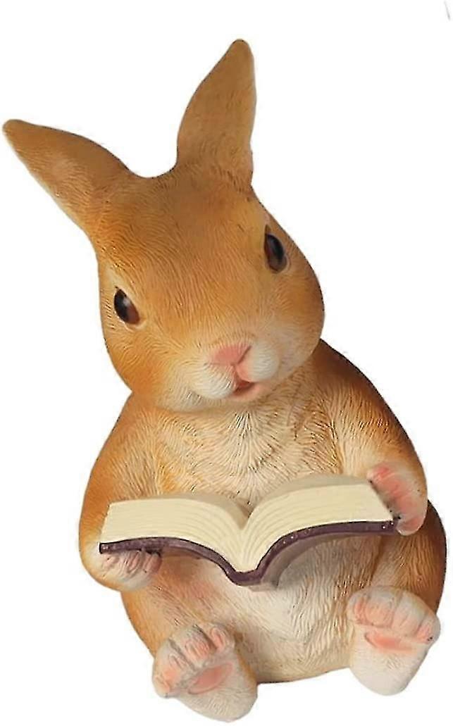 1PC Figurines Garden Statues, Rabbit Resin Ornaments Garden Simulation Animal Sculpture Figurines
