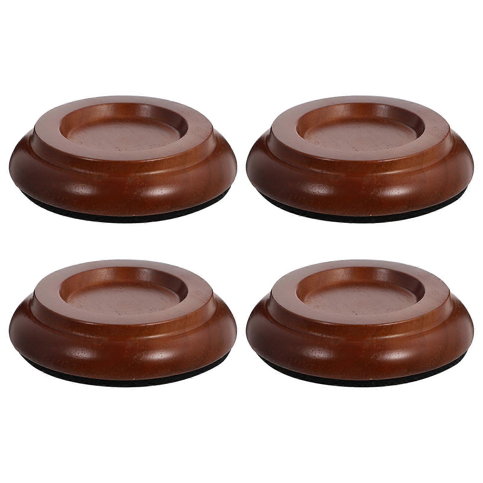 Brown Piano Leg Pads with EVA Bottom for Floor Protection Non Slip Sound Insulation 4 Pcs