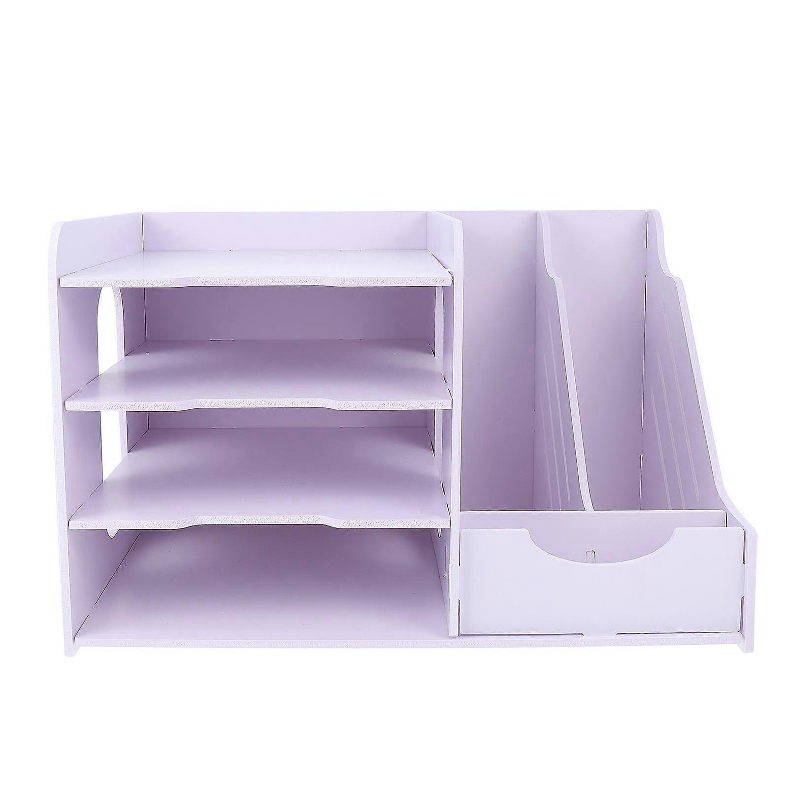 White Multi-layer File Rack for Storage with PVC Material 1PC