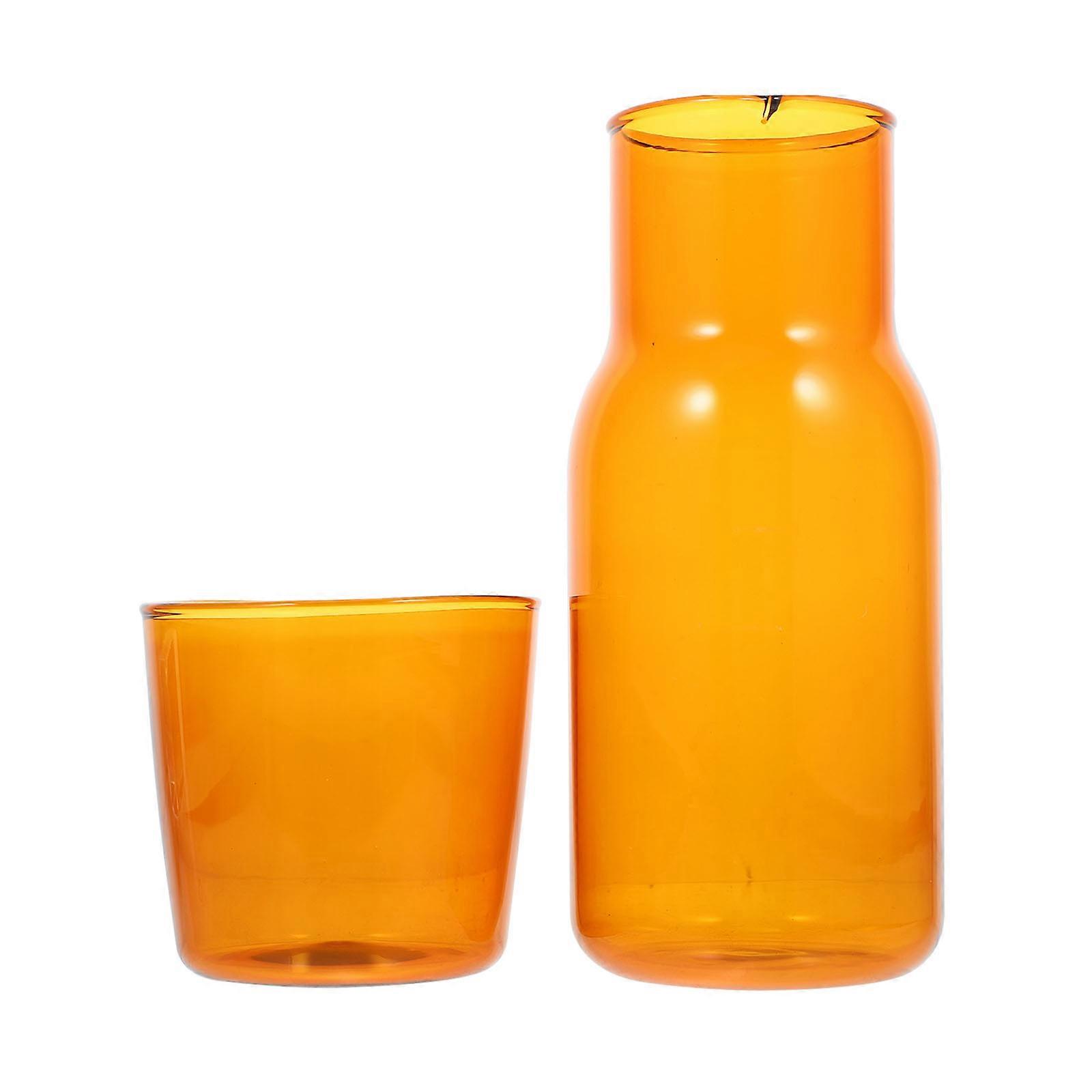 Juice Pitcher Water Bottle For Parties 1 Set Yellow Color Holding Beverages Thickened Material