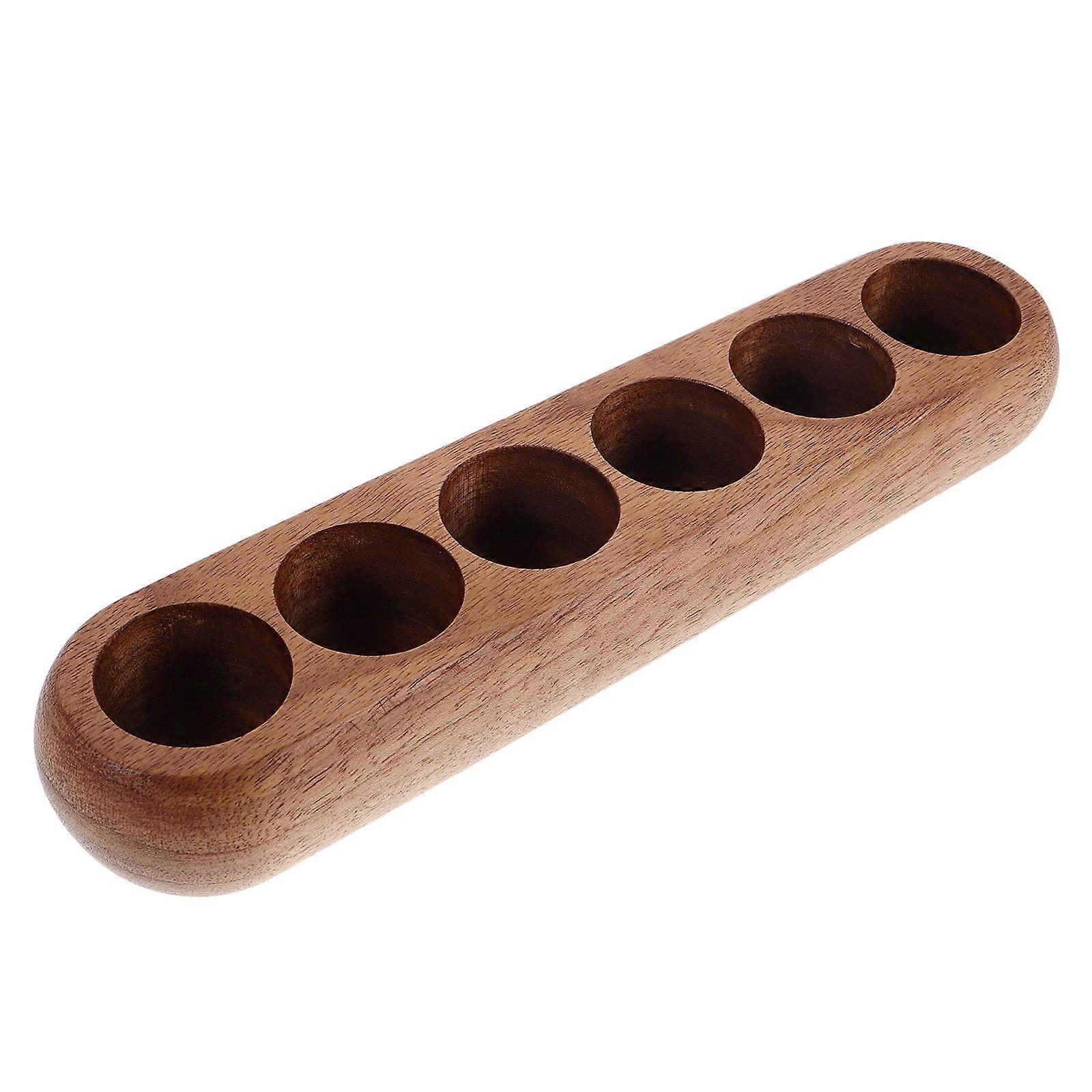 Coffee Bean Tube Organizer: Glass Vials Replacement Wood Base Storage Tube Bottom Accessory for 3cm Canister