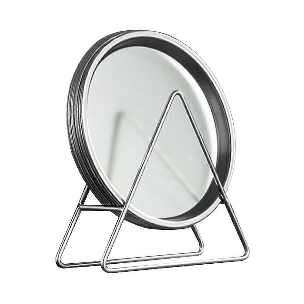 1 Set Multi Purpose Round Stainless Steel Food Plates with Storage Rack for Serving Snacks, Desserts, Fruits – Easy to Clean, Compact Design for