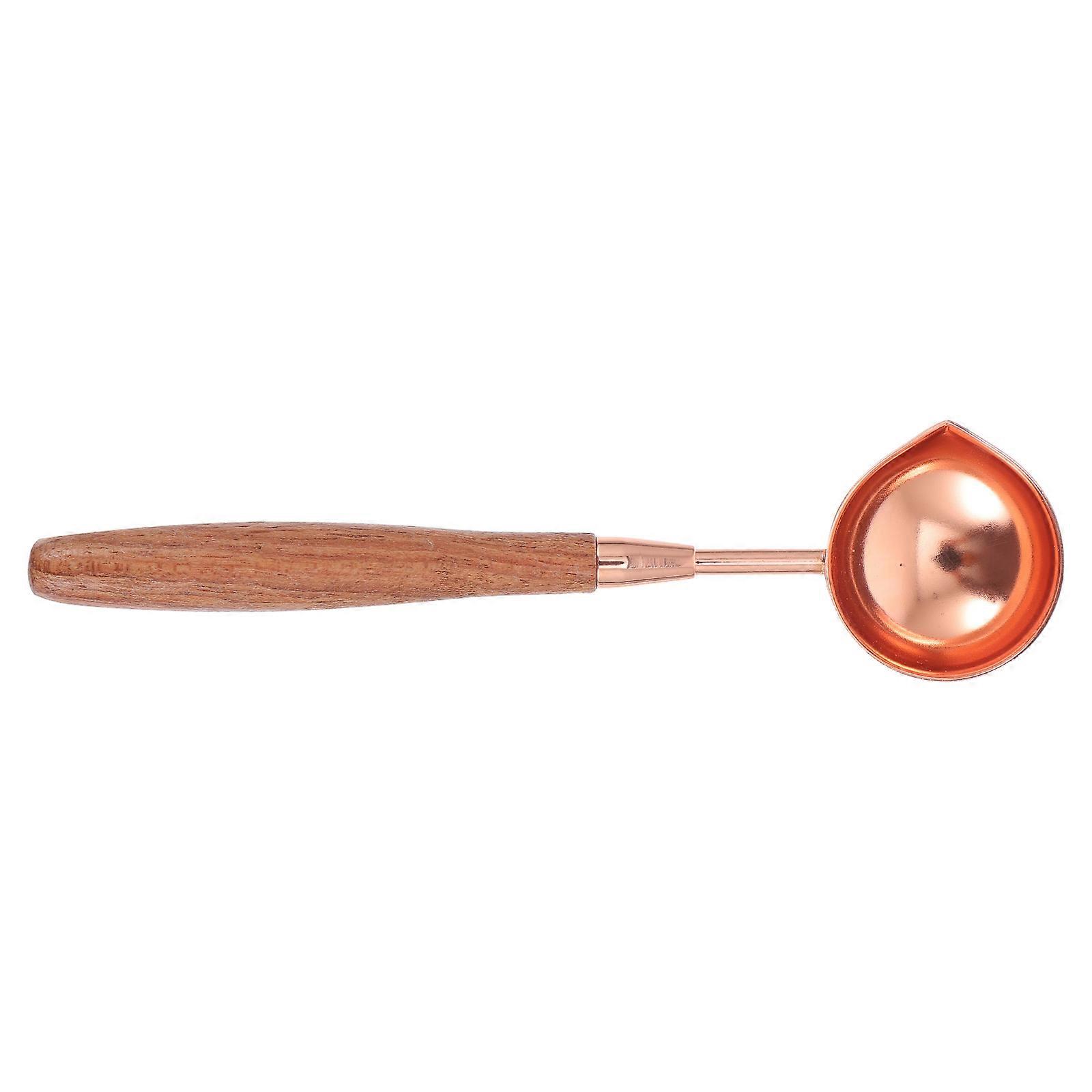 Wax Seal Mixing Spoon Tool Perfect For Craft Projects Made Of Wood And Copper 11.3X2.9X1.2CM 1Pcs