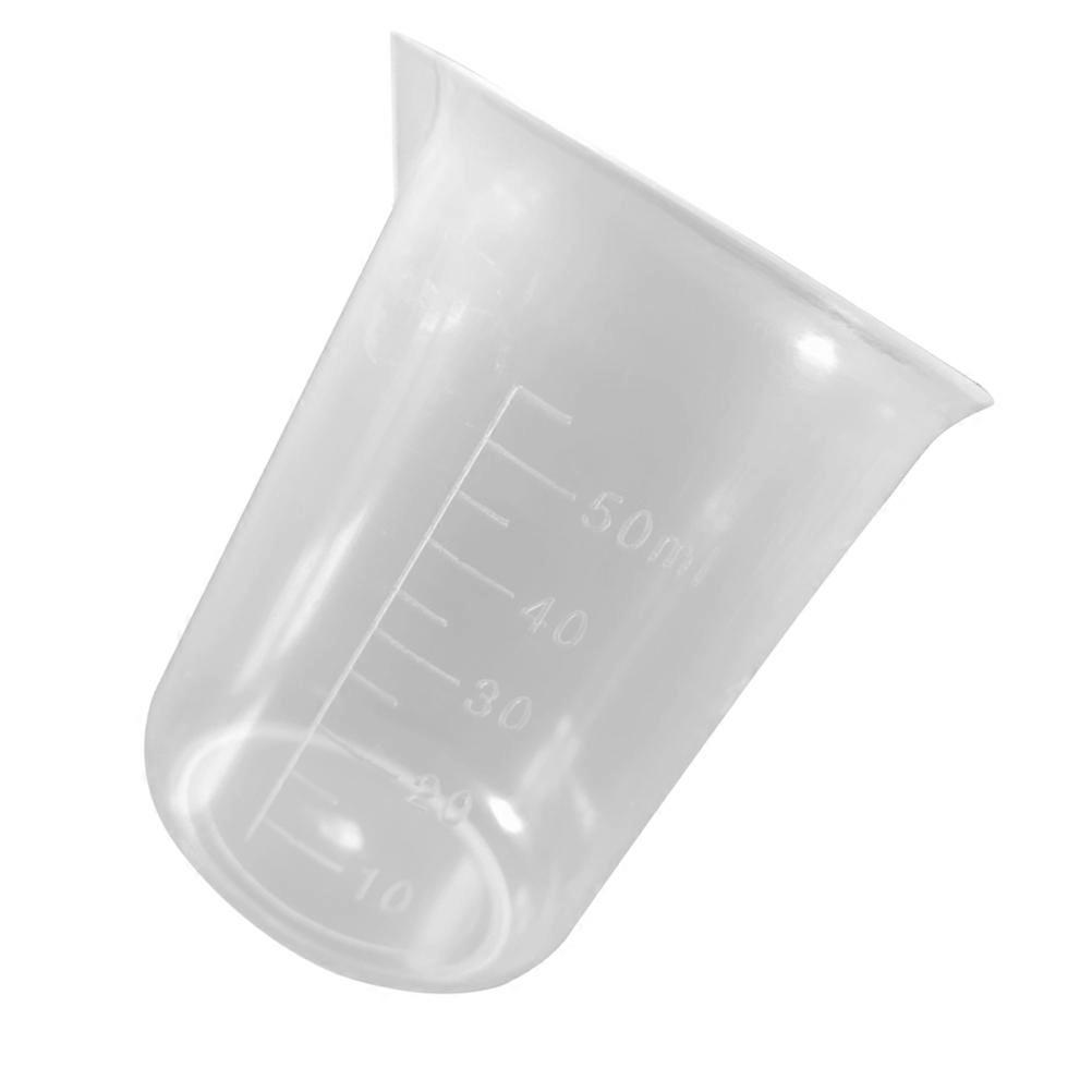 White PP Measuring Cups with Clear Scale Marks for Handmade Crafts Kitchen and Laboratory Use 50pcs