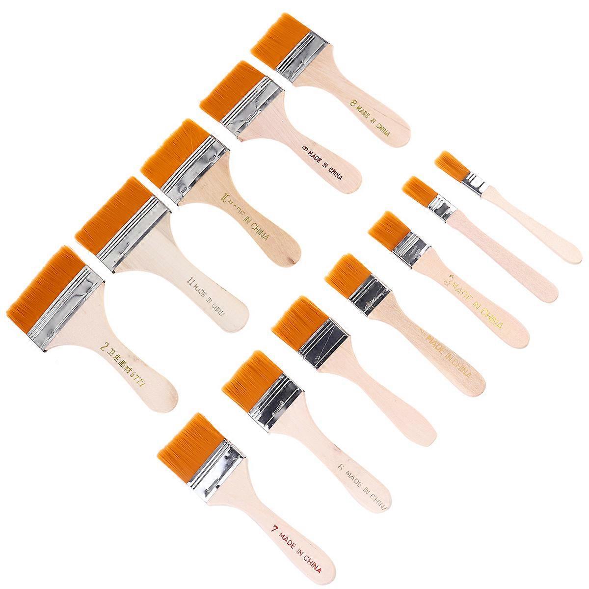 Grill Basting Brushes 1 Set/12Pcs Designed For Kitchen Use With Square Handle And Thicken Wood Material Ideal For Flavor Brushing